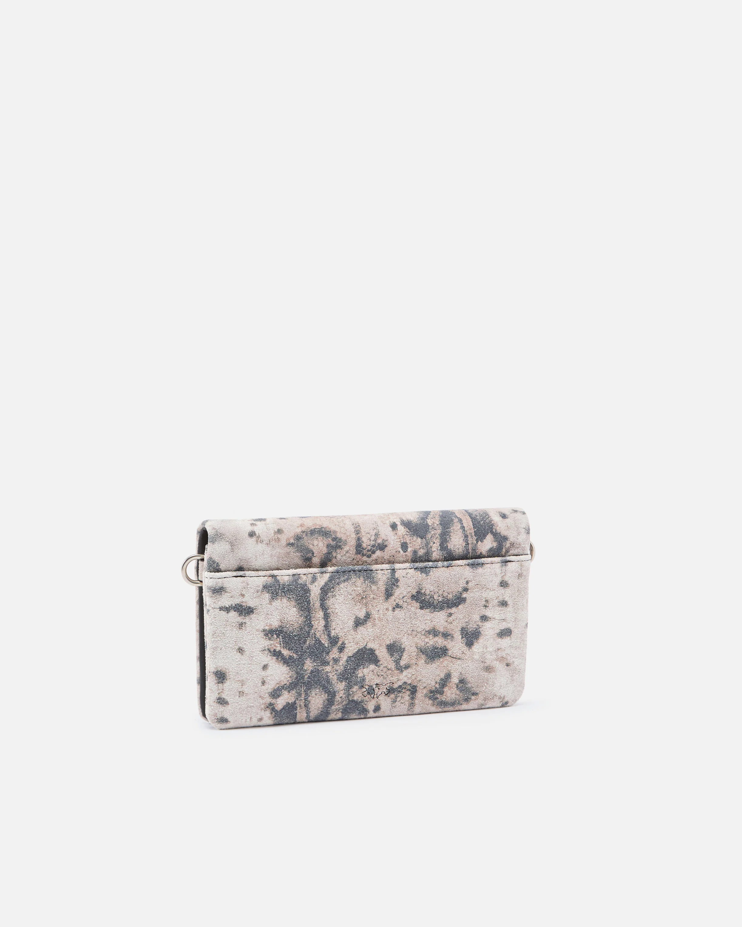 Love Bag Click Soft Horizontal Mini crossbody clutch in python-print suede - Image 2