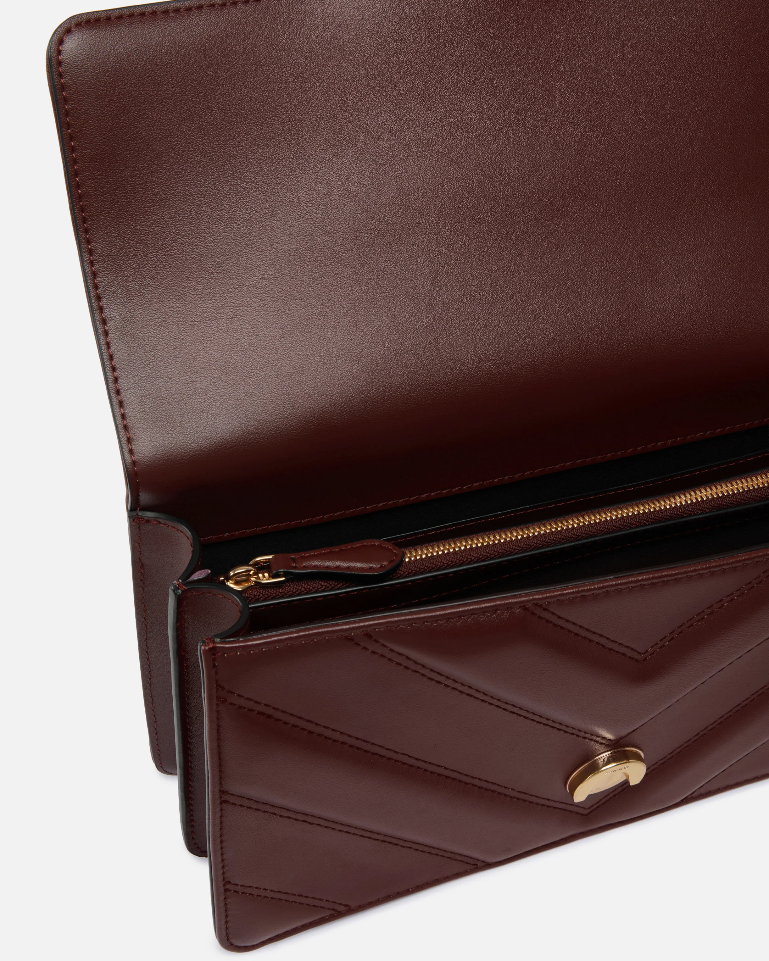 Love Bag One medium shoulder bag in chevron leather and nappa with triple chain - Image 4