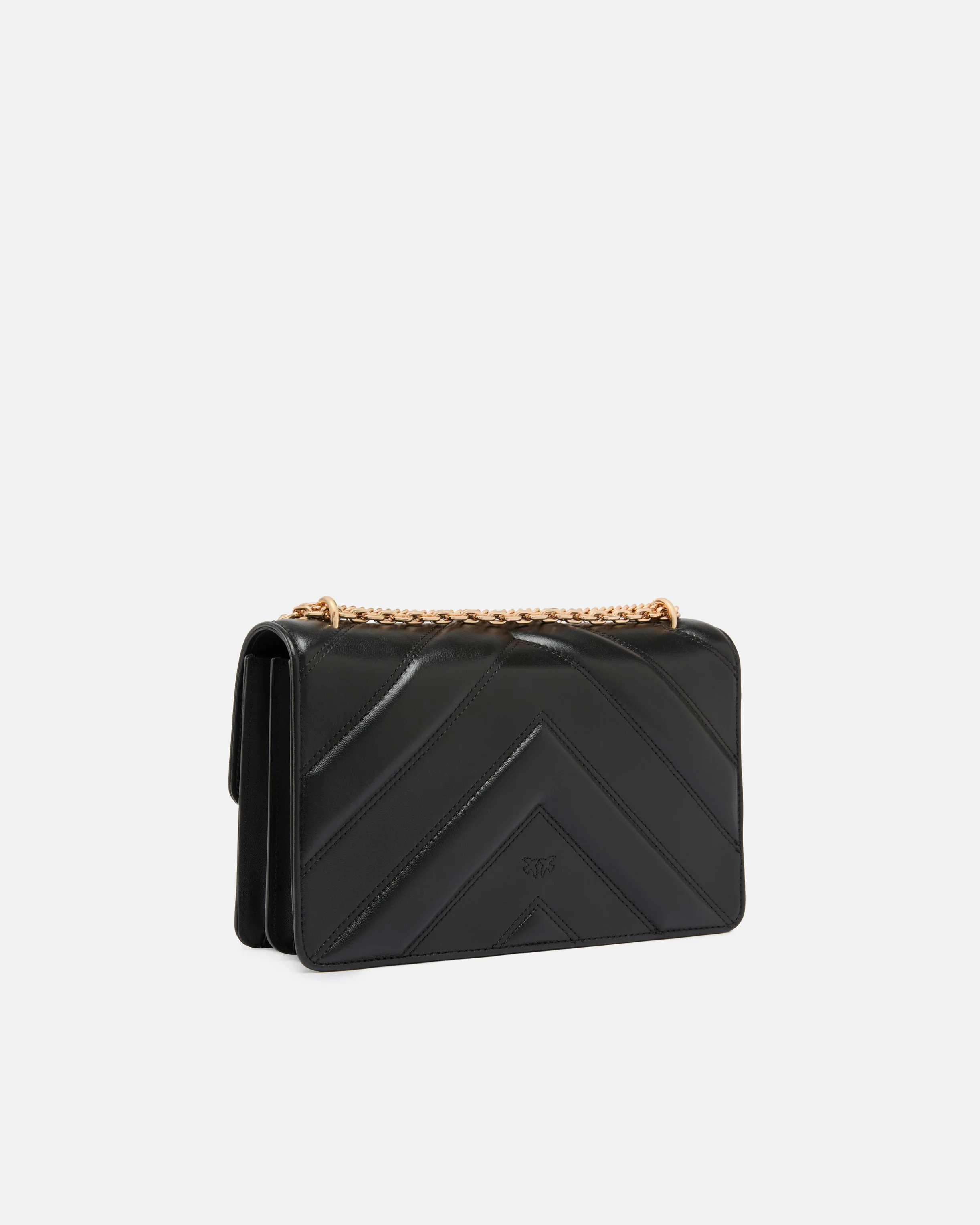 Love Bag One medium shoulder bag in chevron leather and nappa with triple chain - Image 2