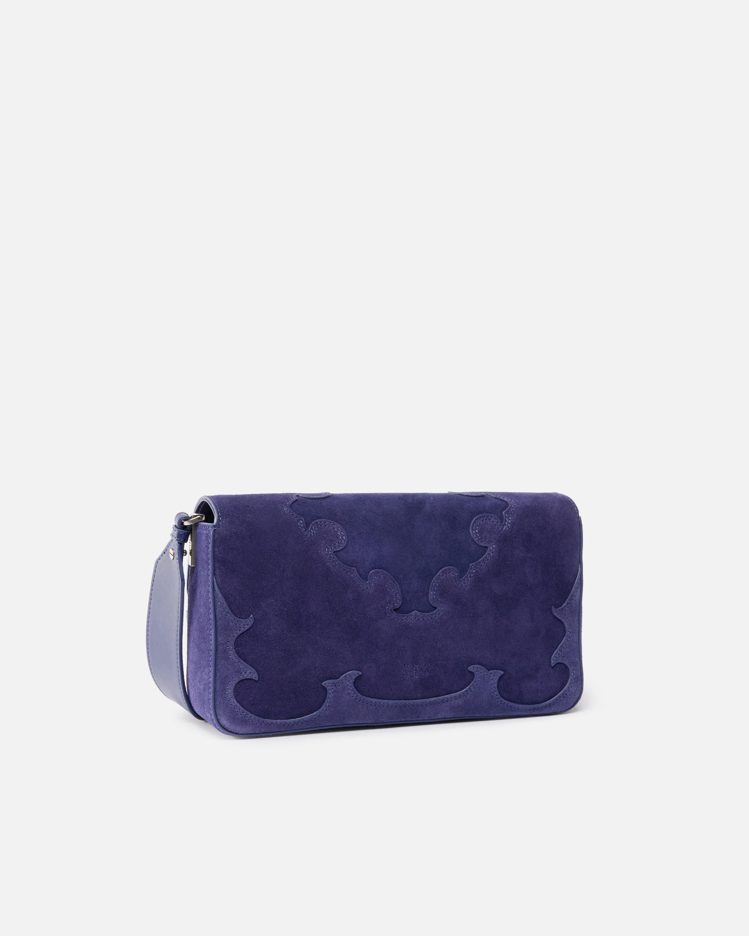 Love Bag One Slouchy medium shoulder bag in suede with inlays - Image 2
