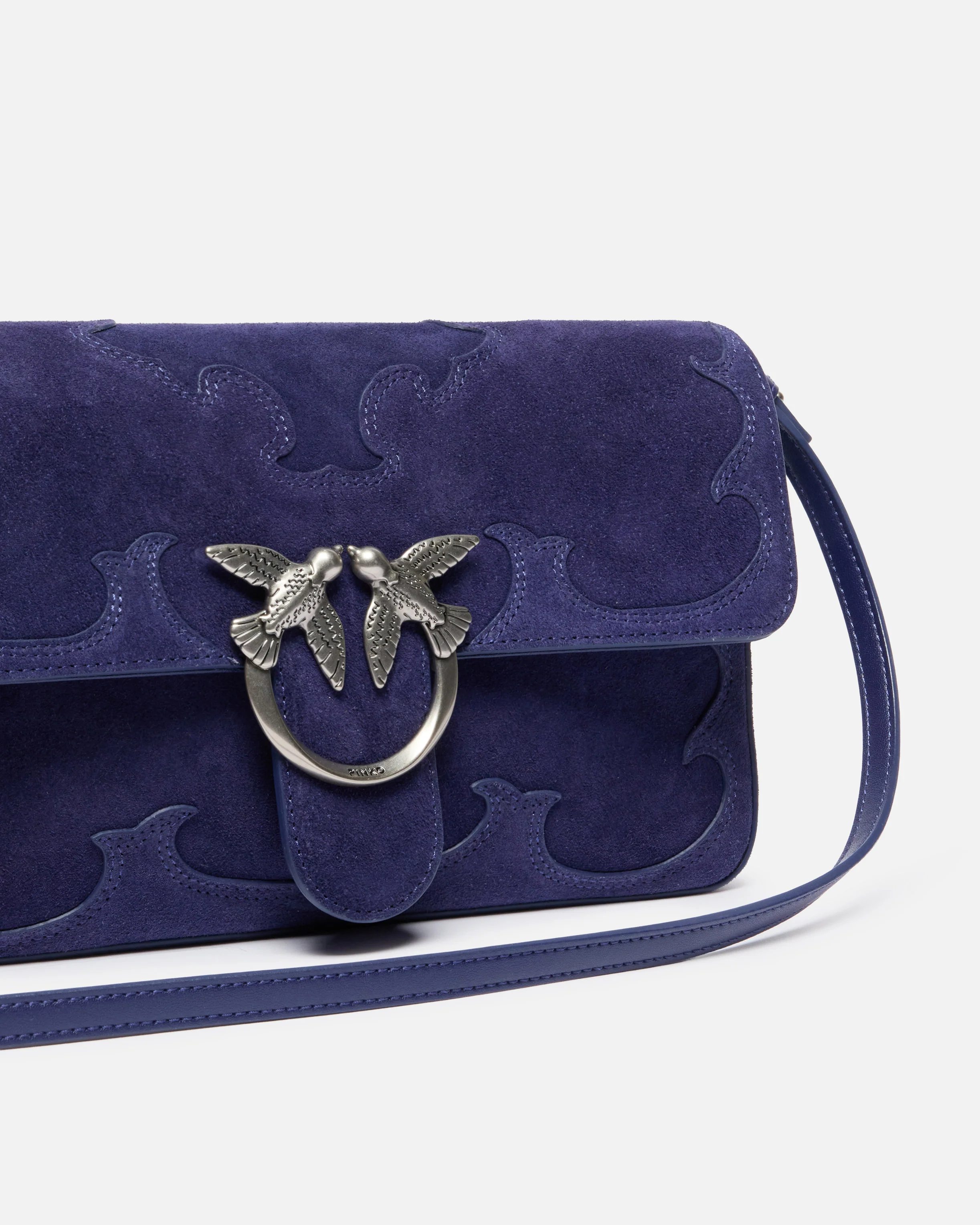 Love Bag One Slouchy medium shoulder bag in suede with inlays - Image 3