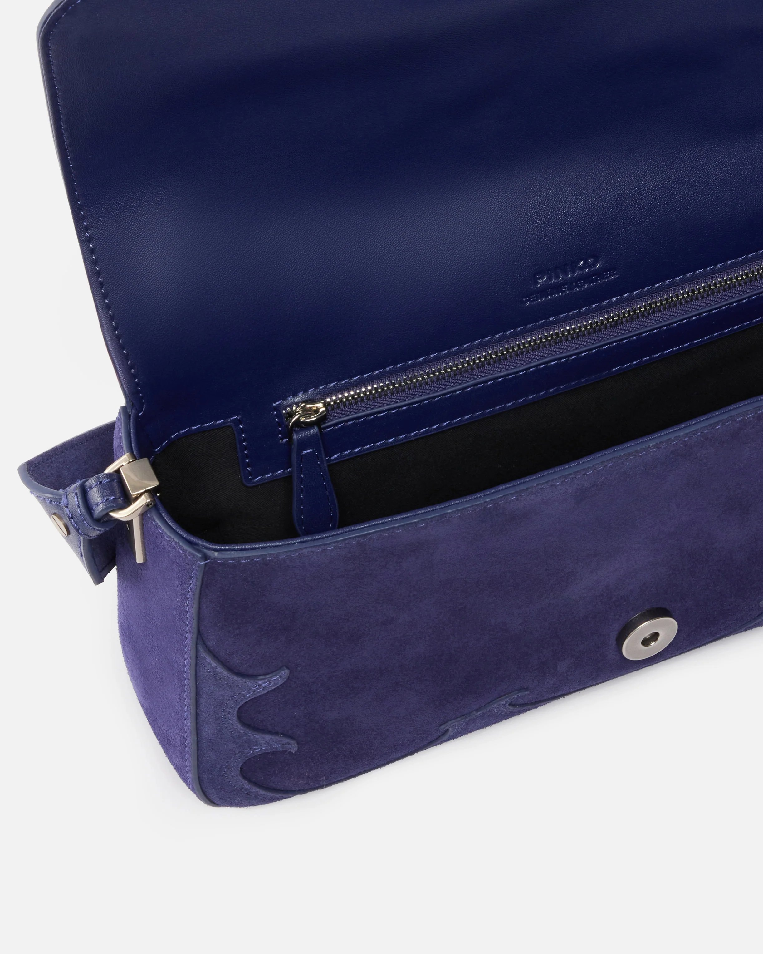 Love Bag One Slouchy medium shoulder bag in suede with inlays - Image 4