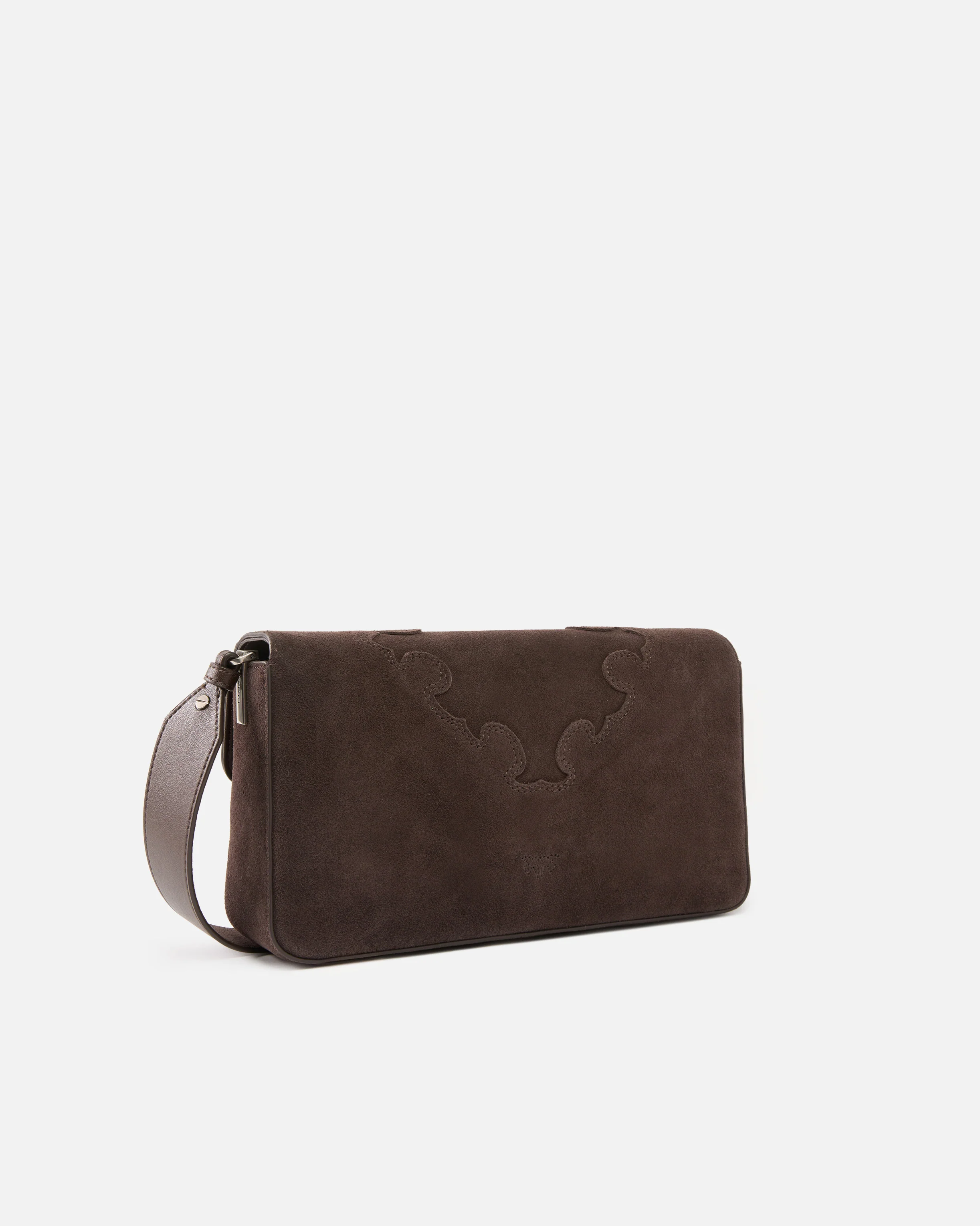 Love Bag One Slouchy medium shoulder bag in suede with inlays - Image 2
