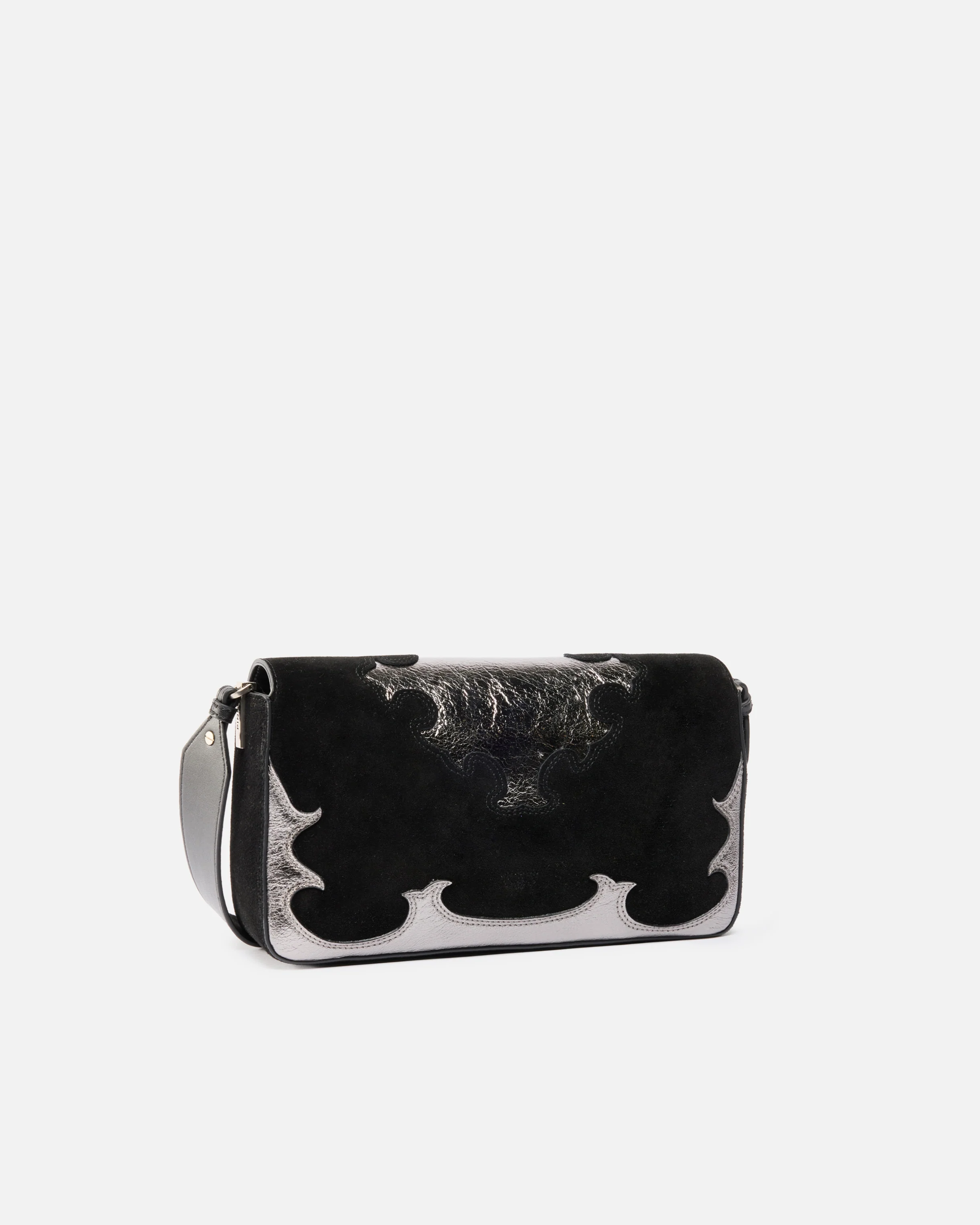 Love Bag One Slouchy medium shoulder bag in suede with inlays - Image 2