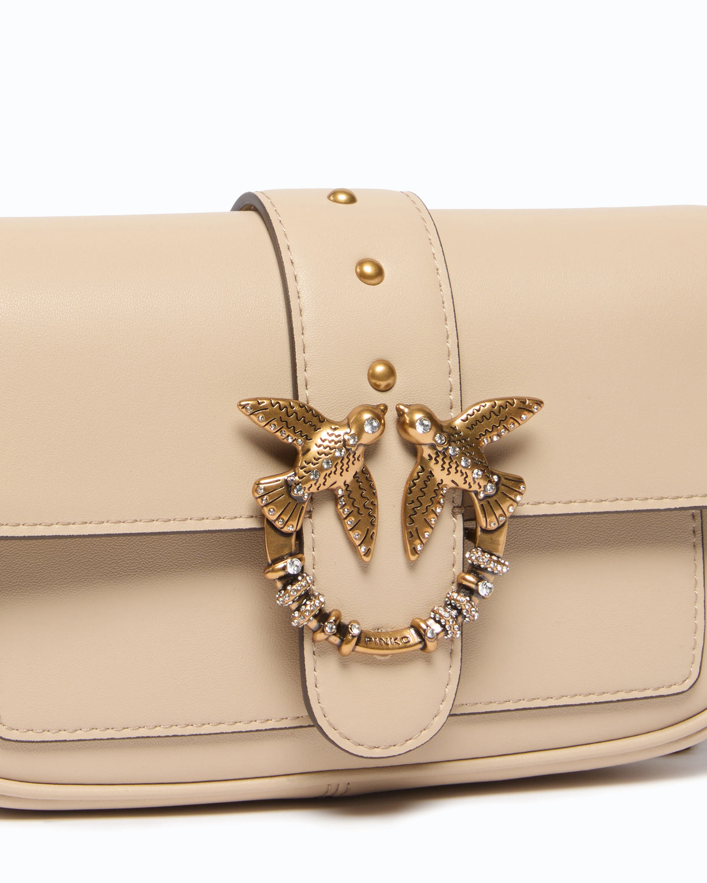 Love Bag Pocket small leather shoulder bag with jewel buckle - Image 3