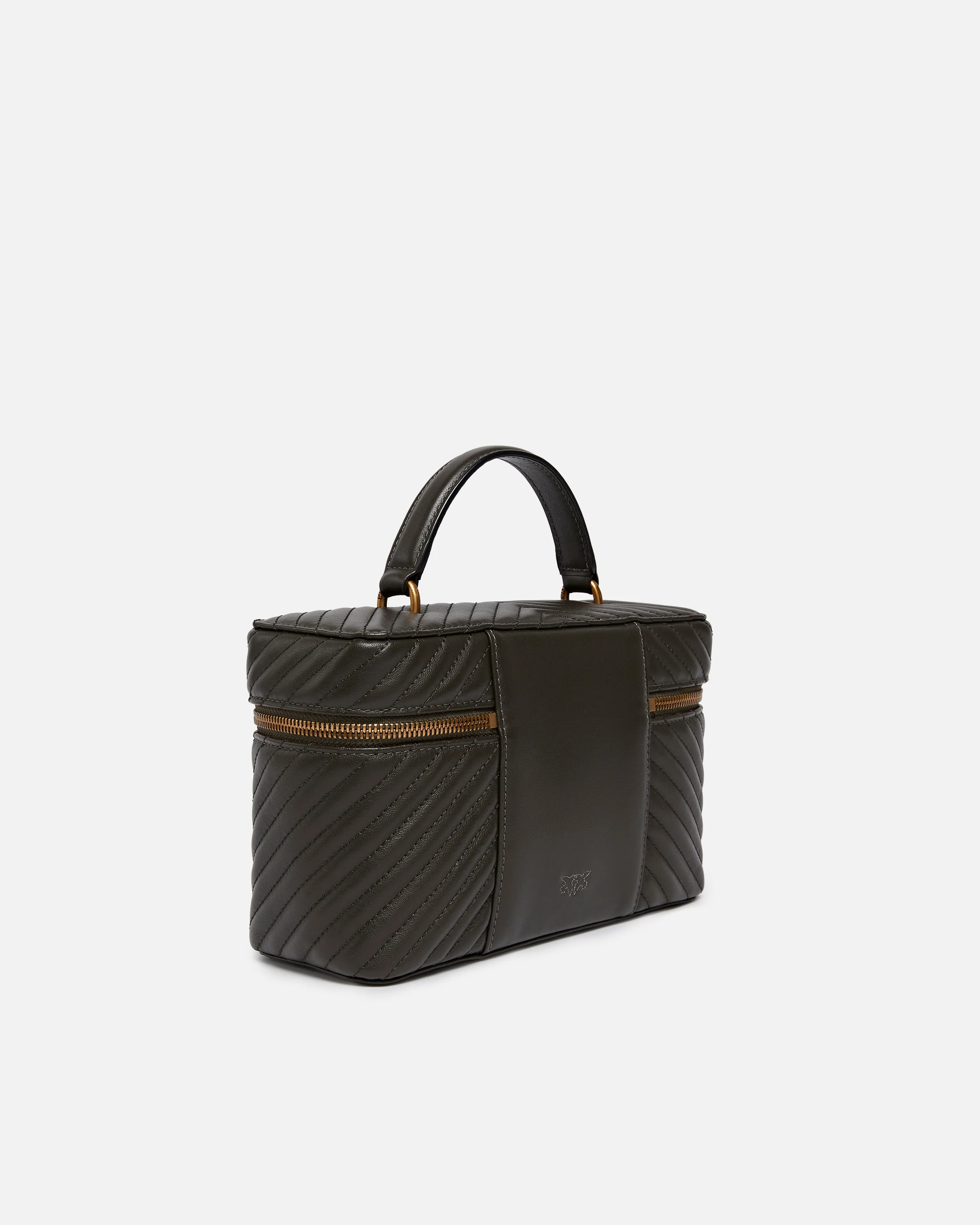 Medium beauty case with shoulder strap in chevron nappa - Image 2