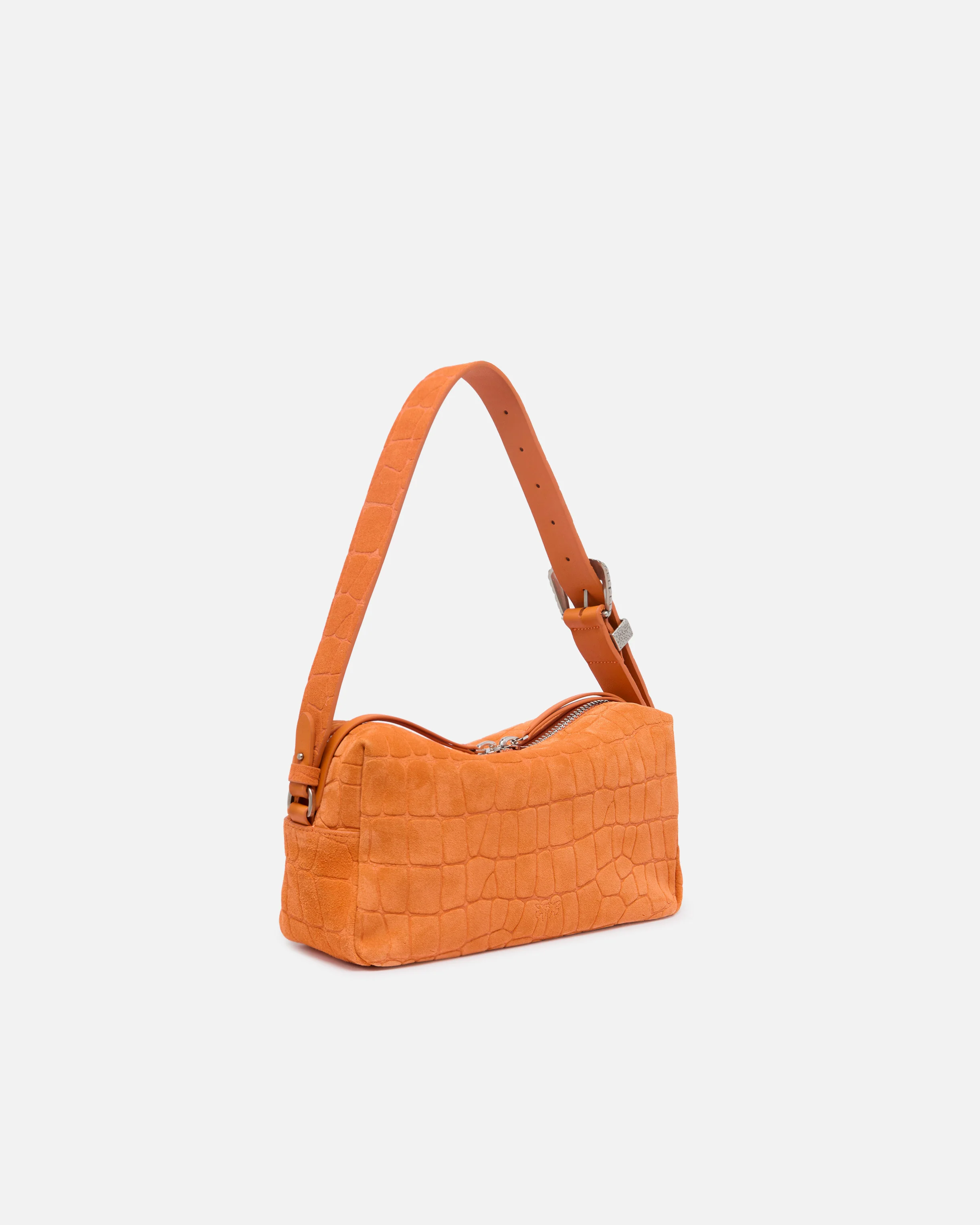 Medium crossbody bowler bag in crocodile-print leather - Image 2