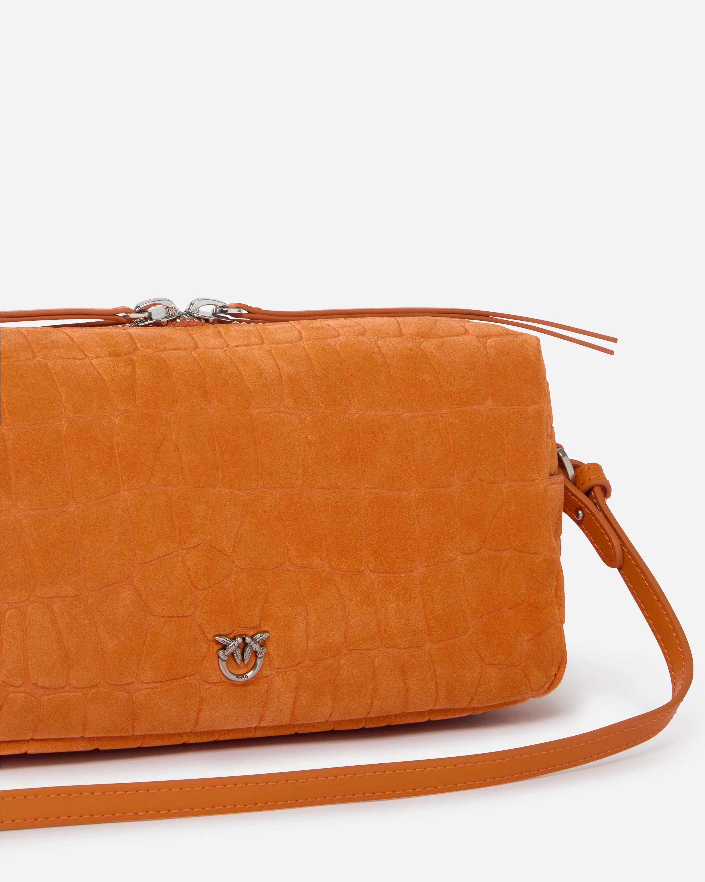 Medium crossbody bowler bag in crocodile-print leather - Image 3