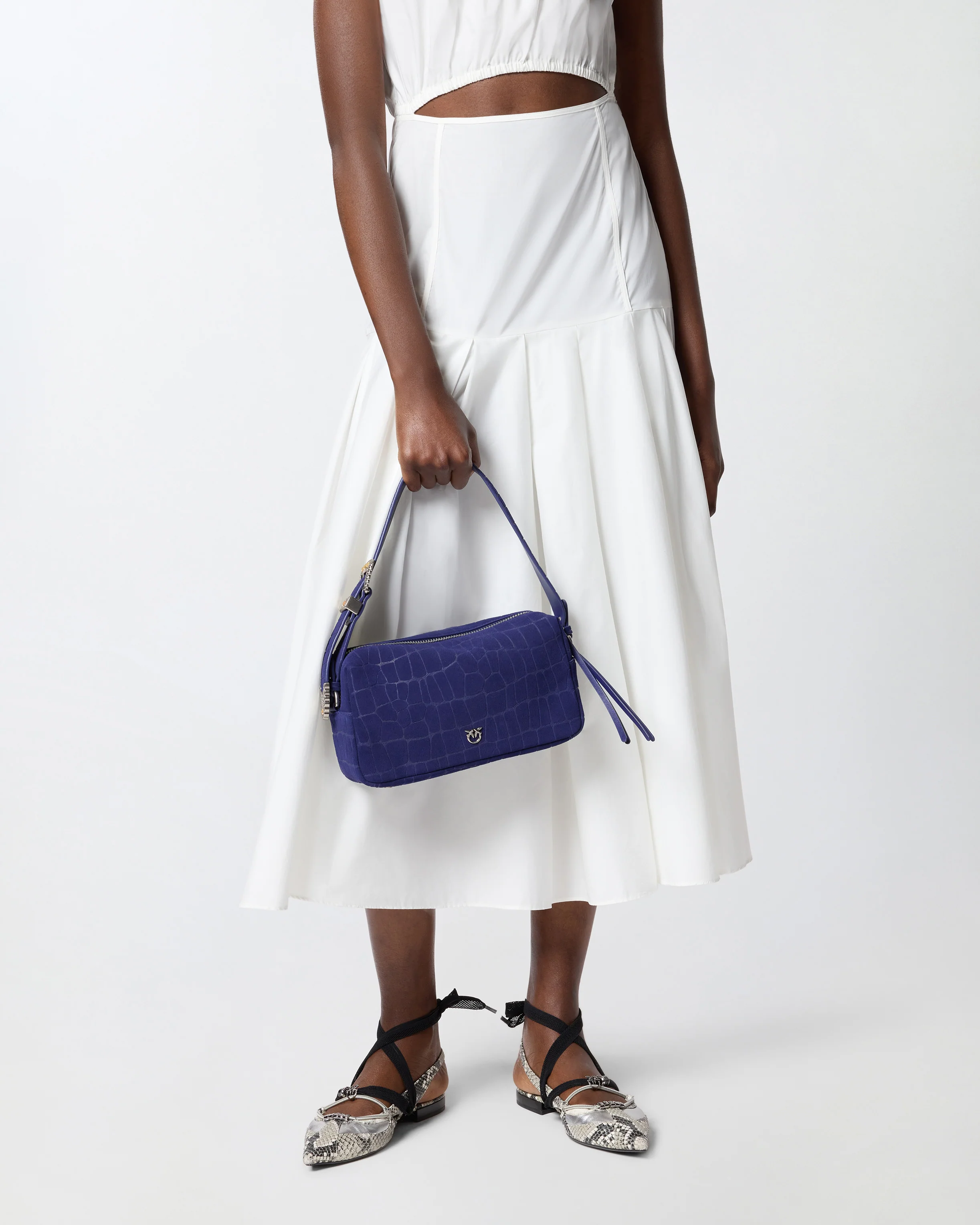 Medium crossbody bowler bag in crocodile-print leather - Image 6