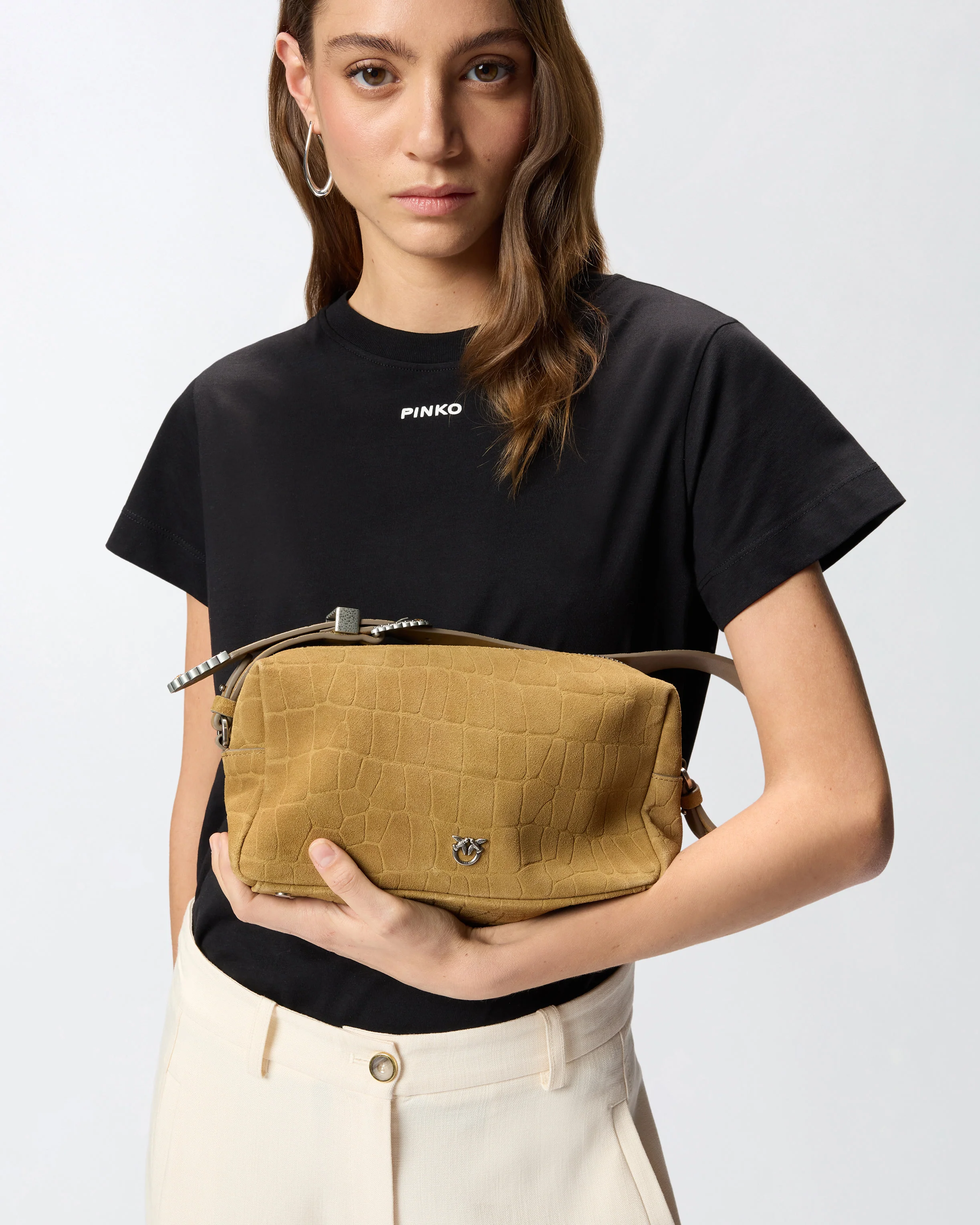 Medium crossbody bowler bag in crocodile-print leather - Image 6