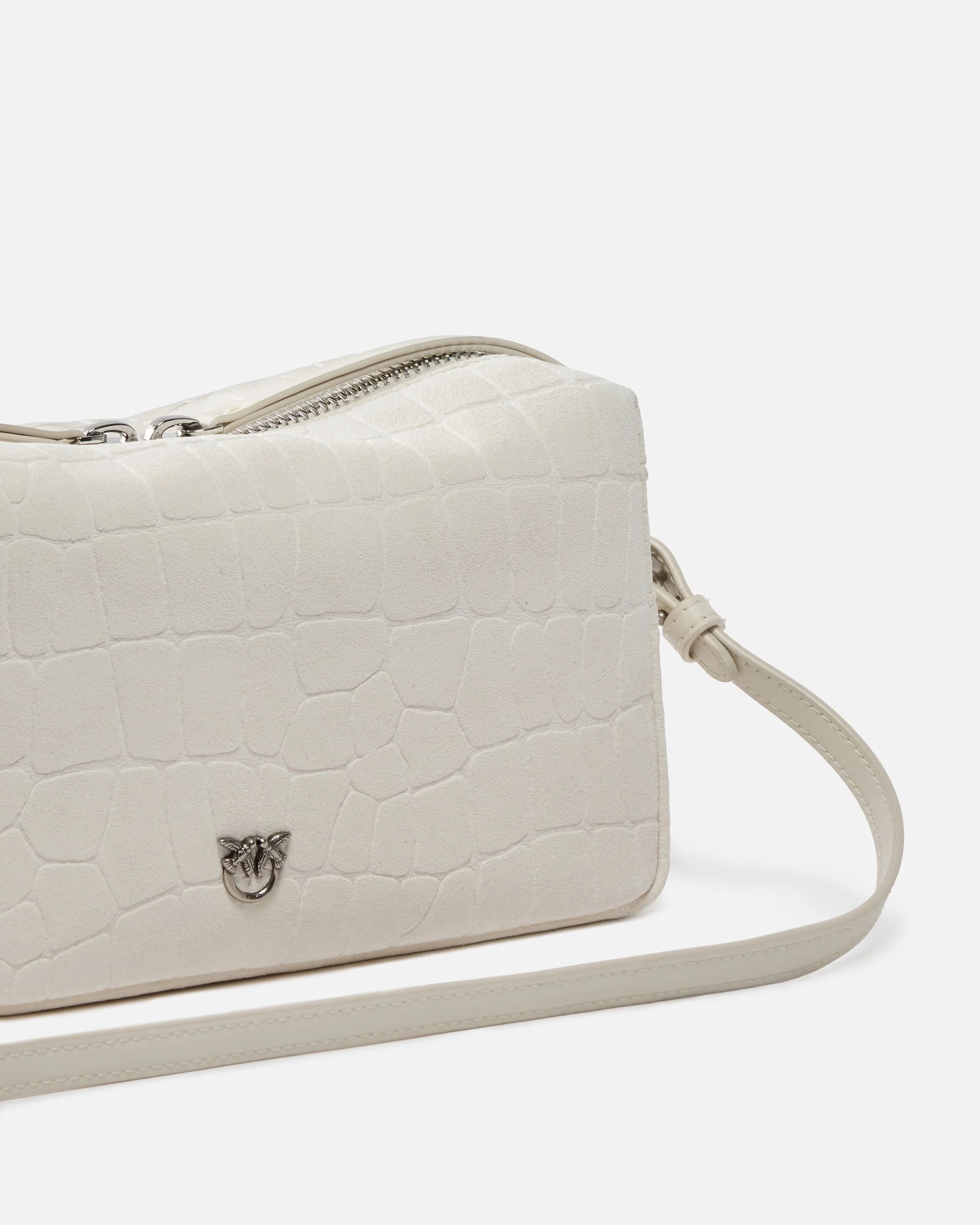 Medium crossbody bowler bag in crocodile-print leather - Image 3