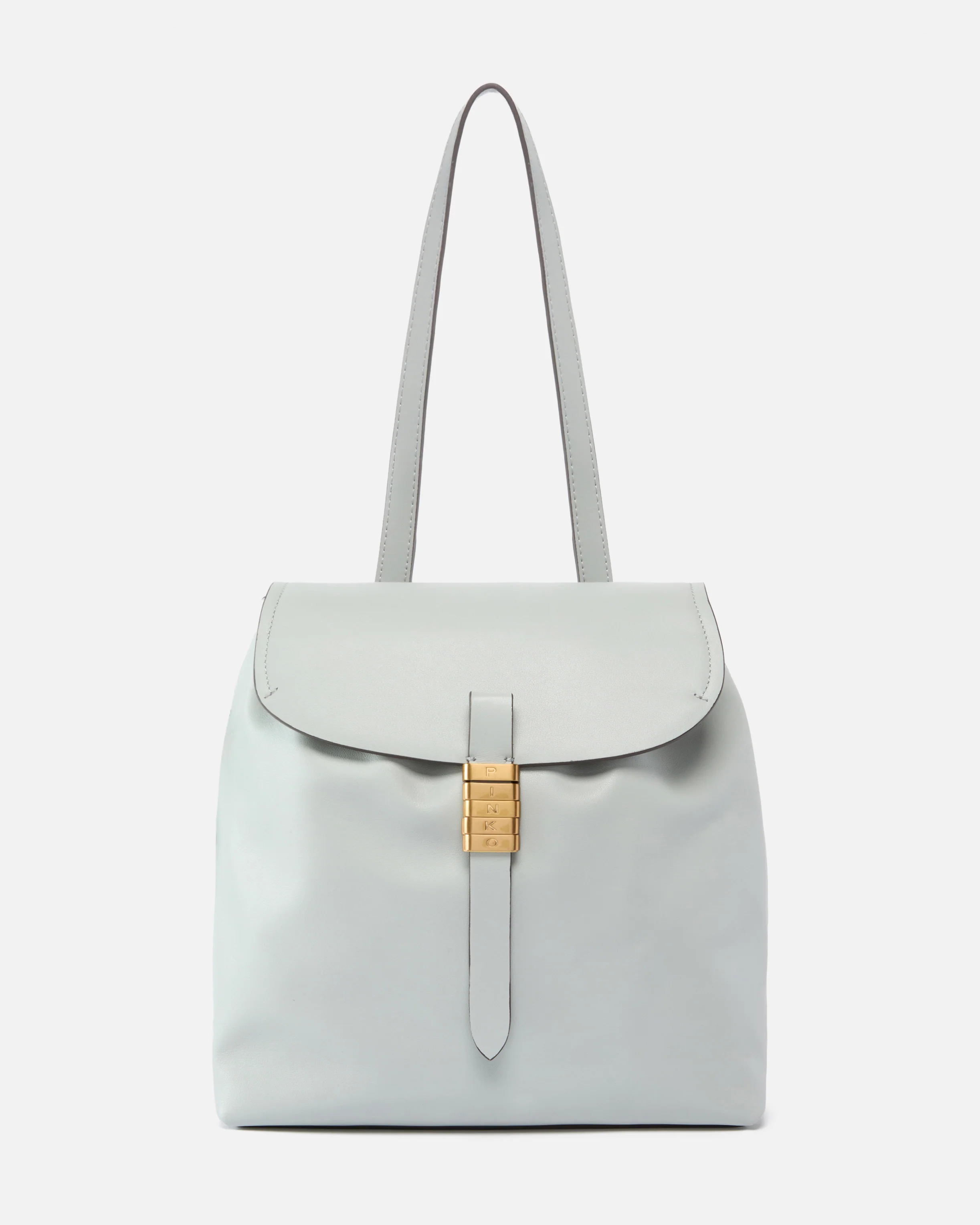 Medium Saddle Backpack in leather with logo rings
