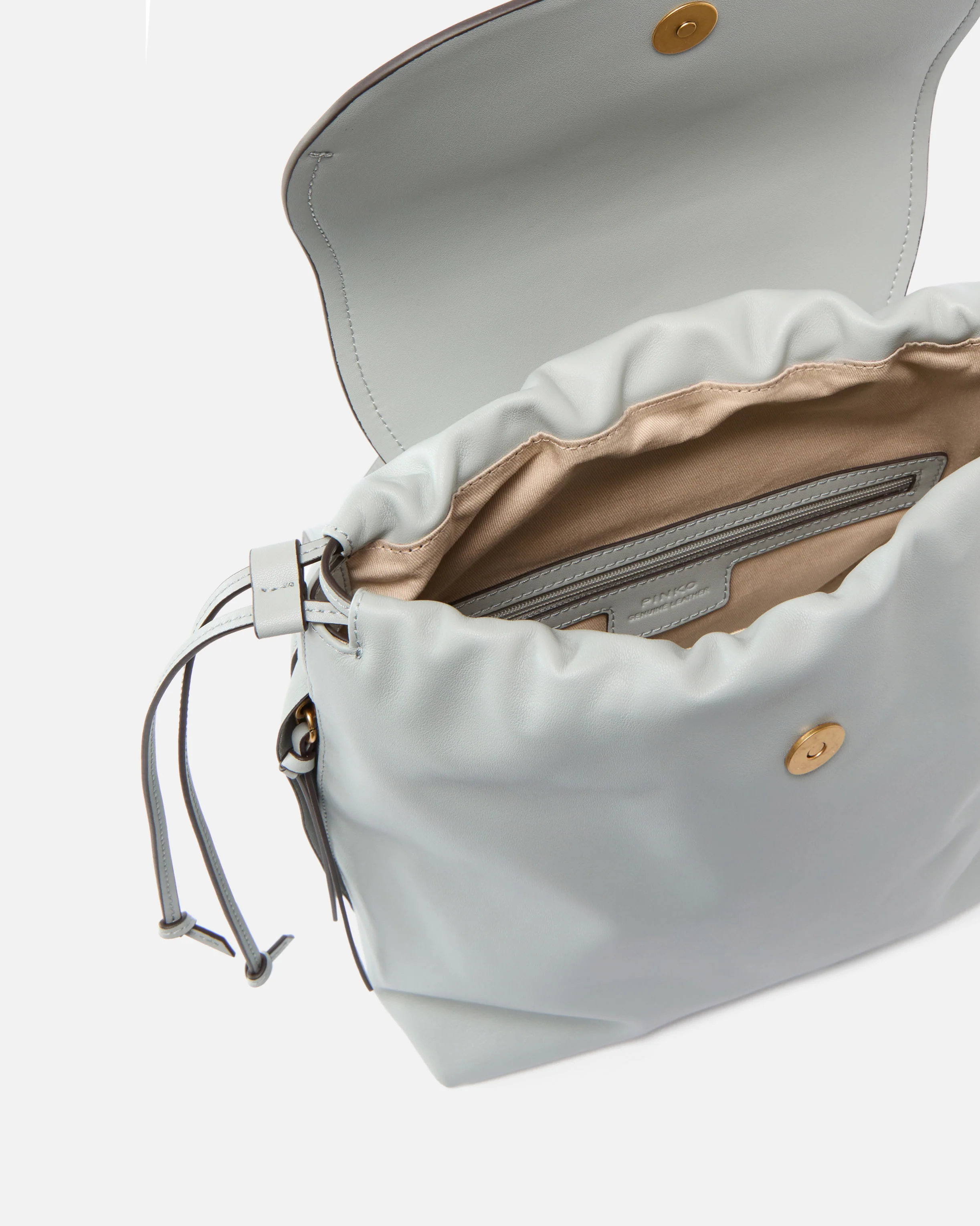 Medium Saddle Backpack in leather with logo rings - Image 4