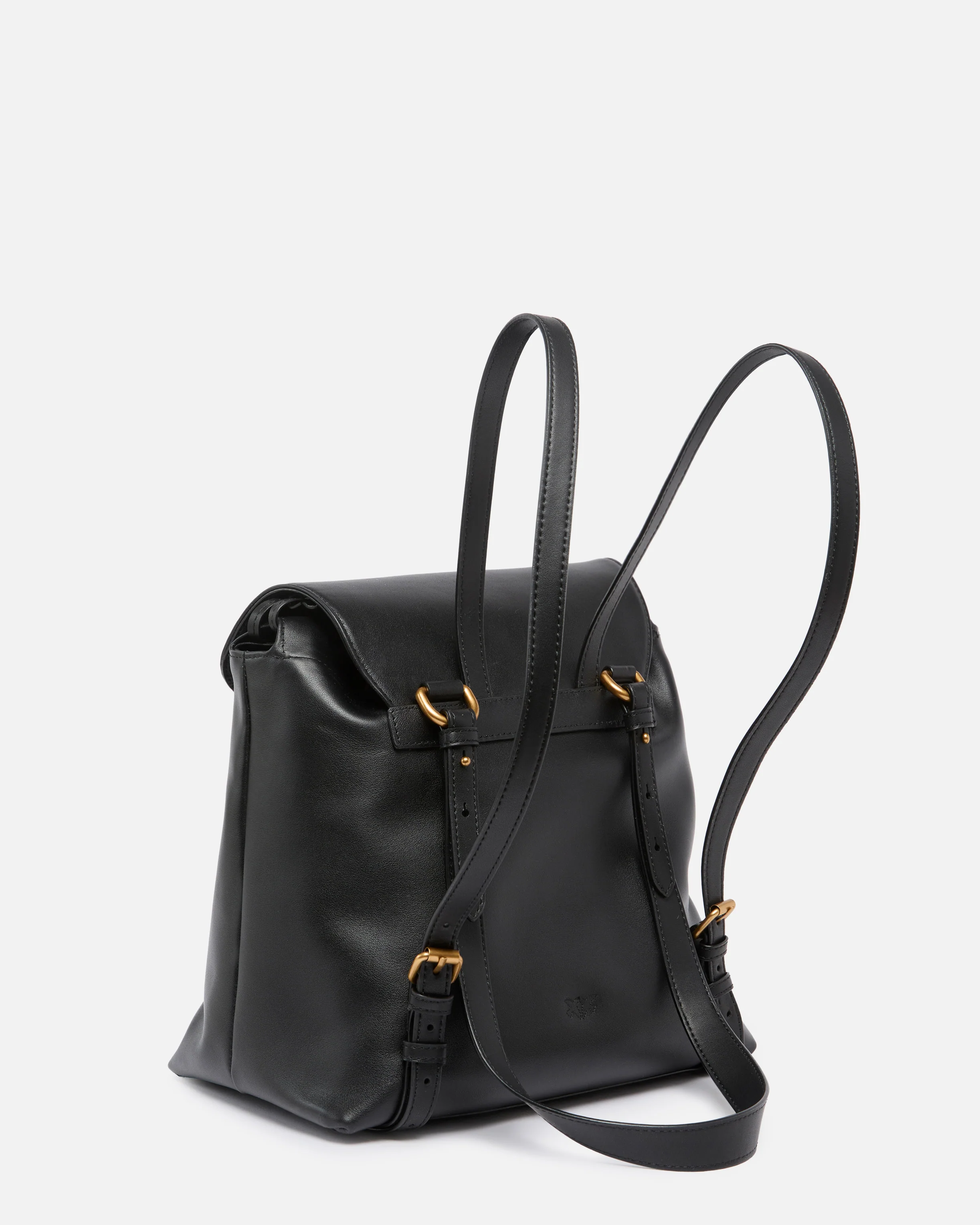 Medium Saddle Backpack in leather with logo rings - Image 2