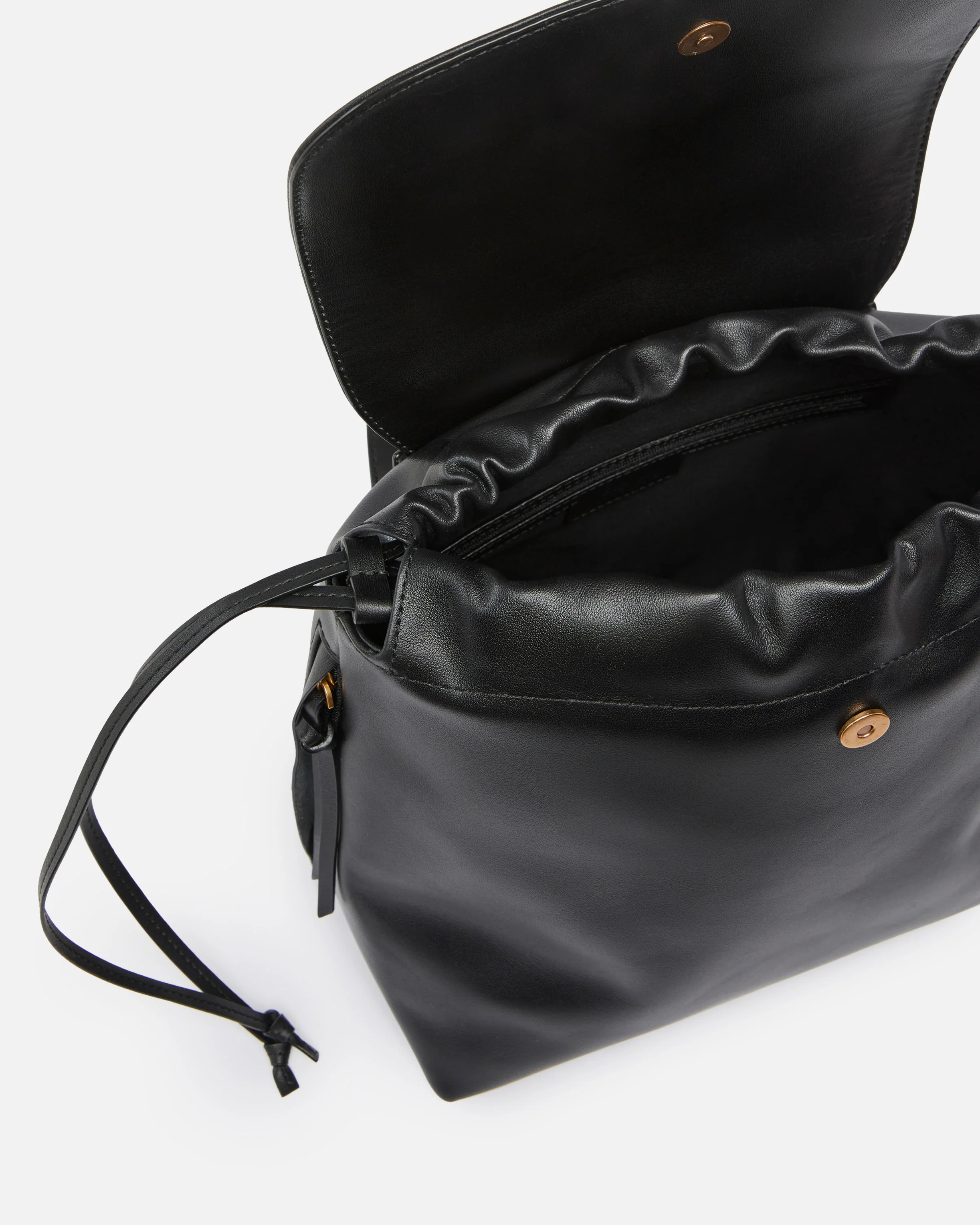 Medium Saddle Backpack in leather with logo rings - Image 4