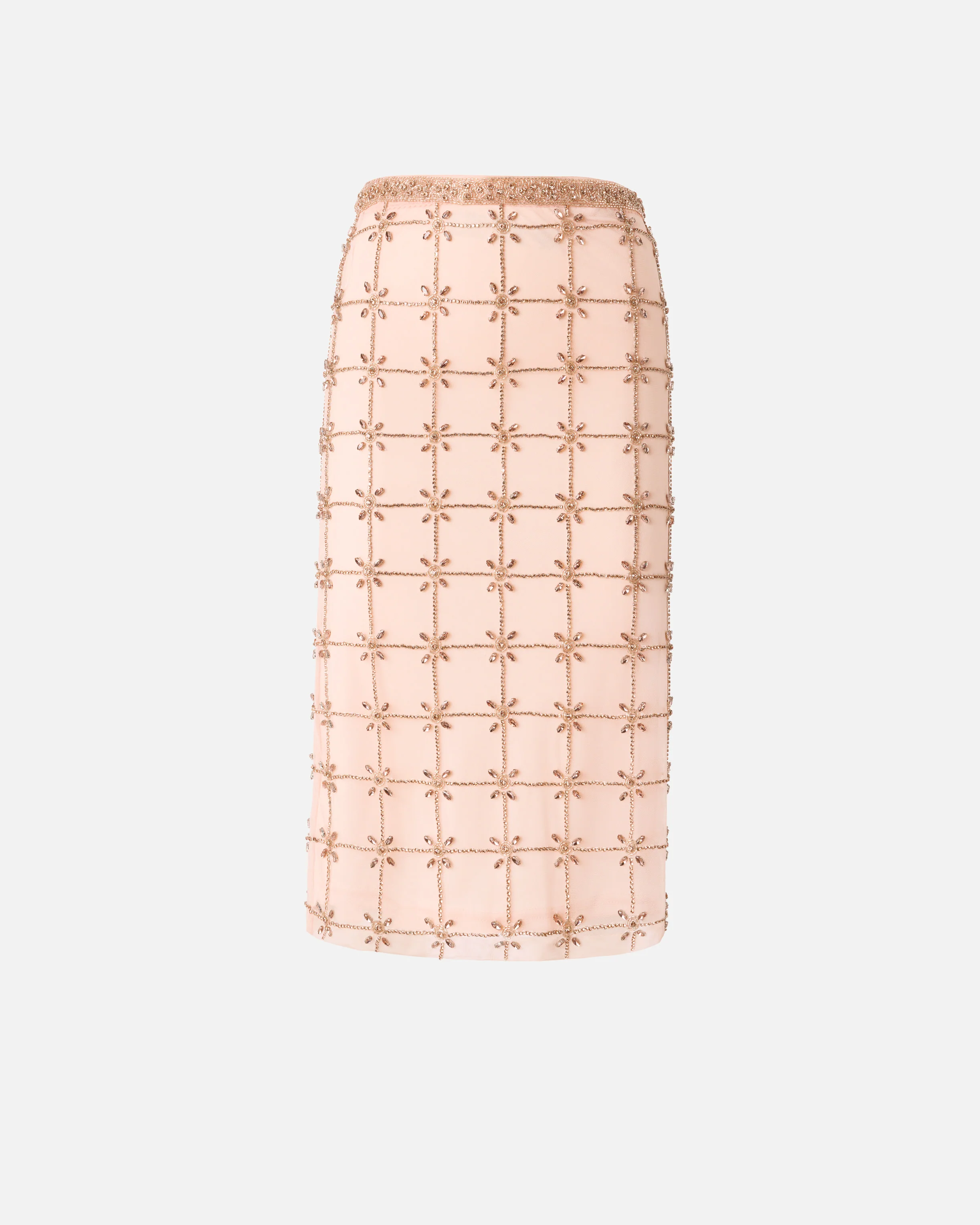 Mesh calf-length skirt with crystals - Image 5