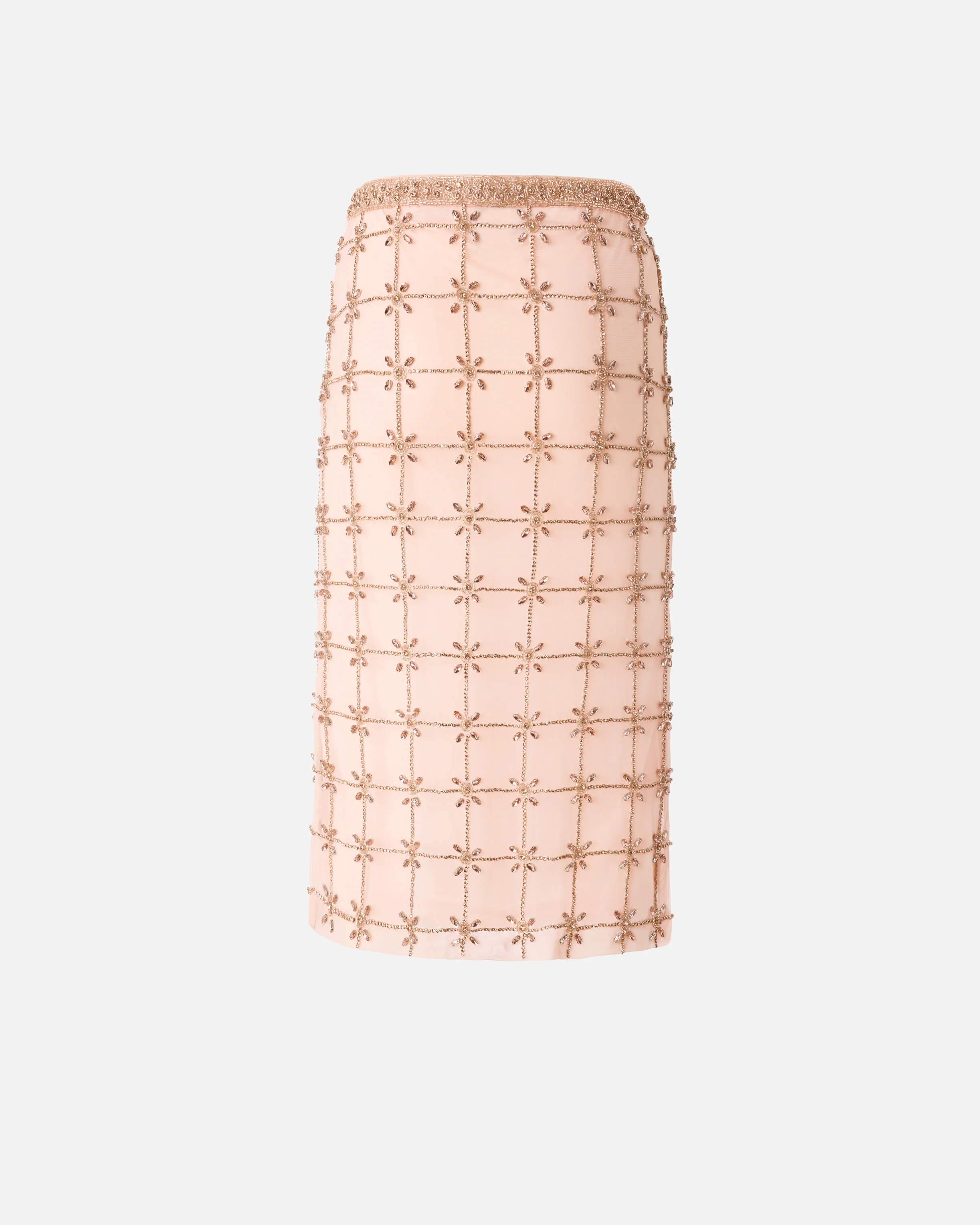 Mesh calf-length skirt with crystals - Image 6