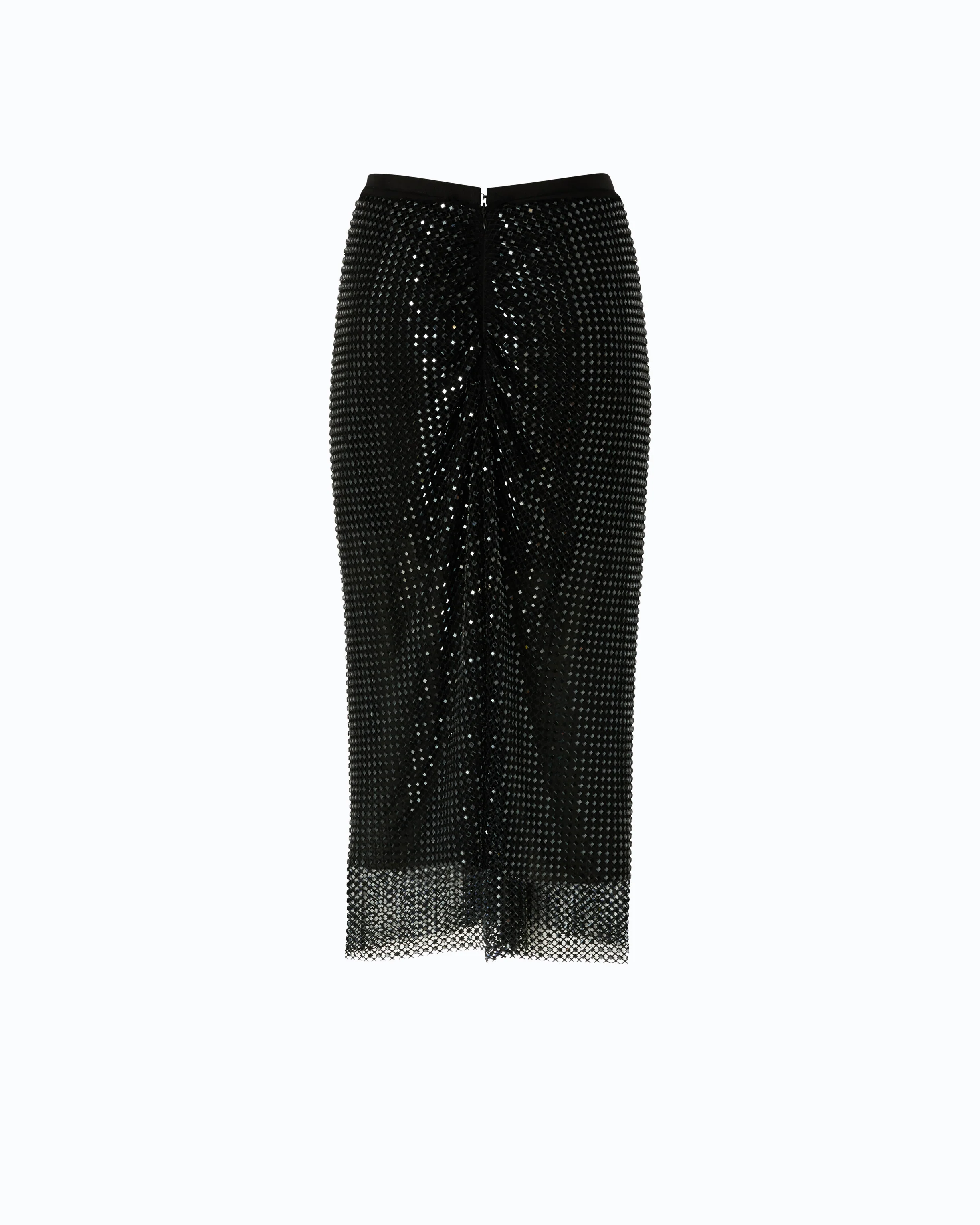 Mesh-effect calf-length skirt with rhinestones - Image 6