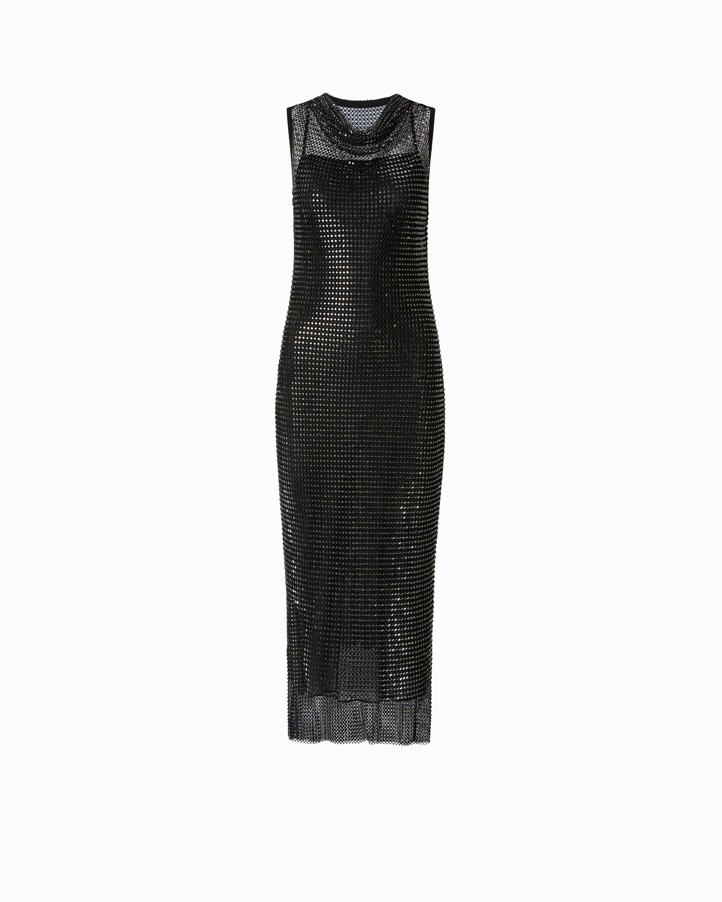 Mesh-effect midi dress with rhinestones - Image 5