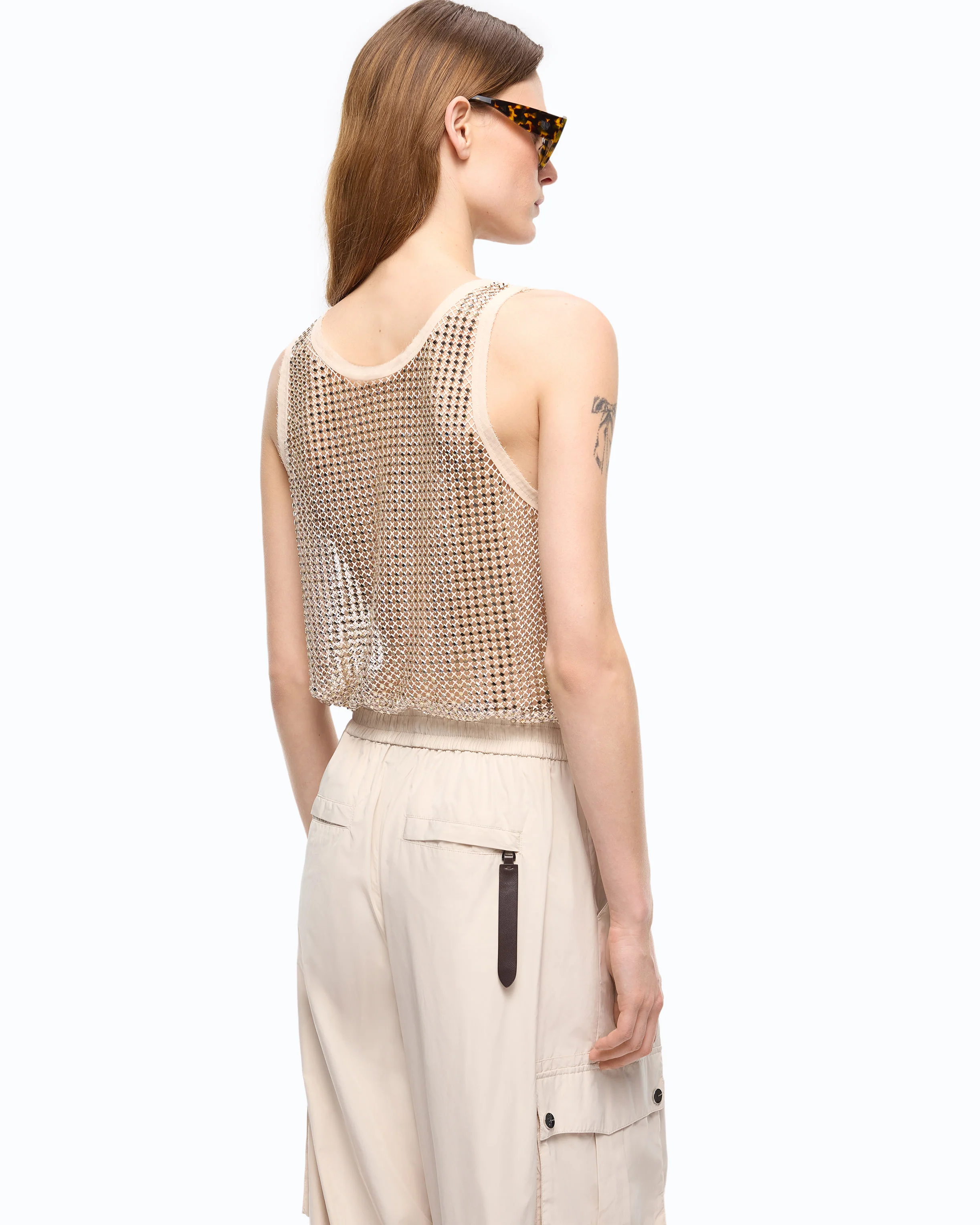 Mesh tank top with crystals - Image 4