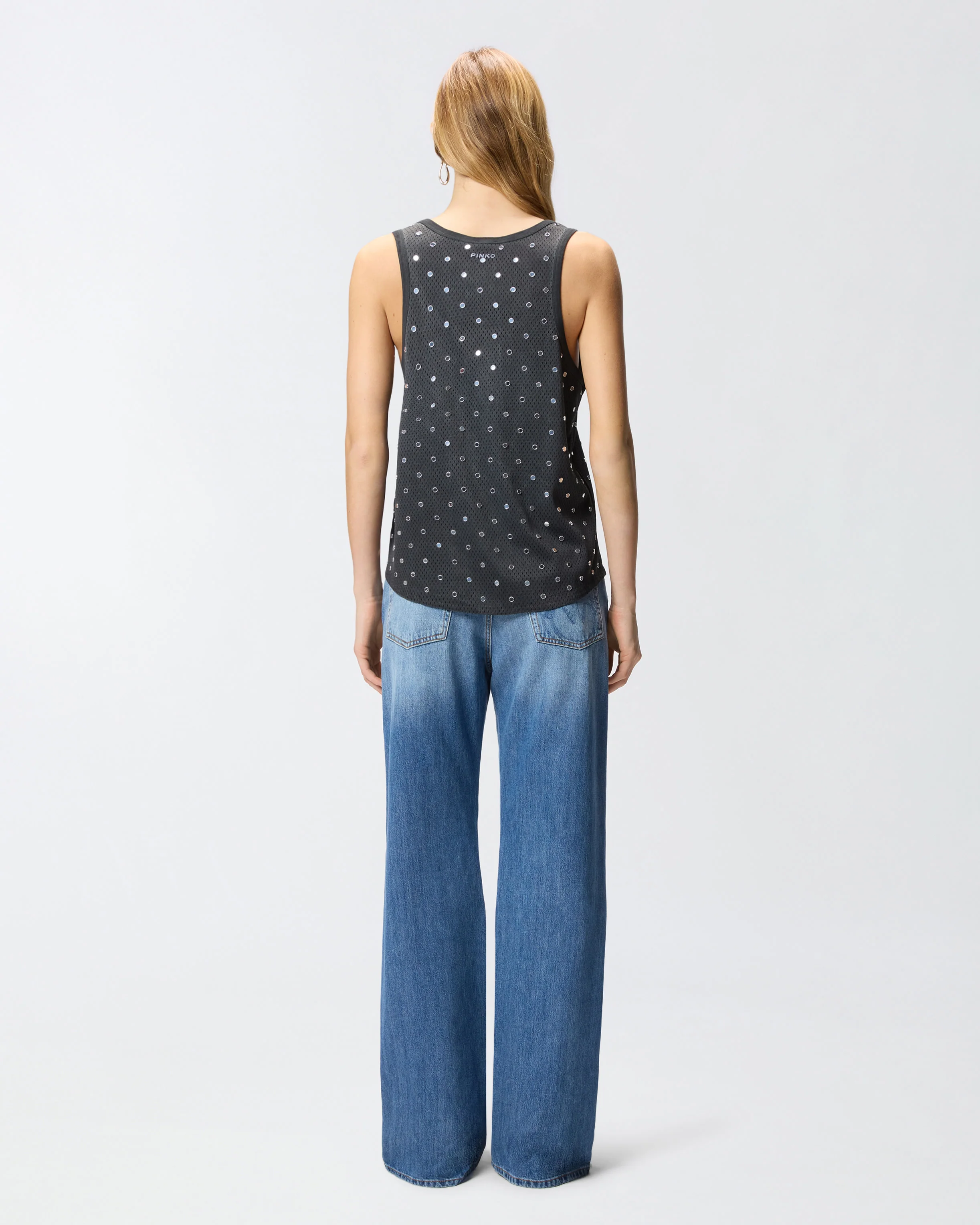 Mesh vest top with mirror detail - Image 3
