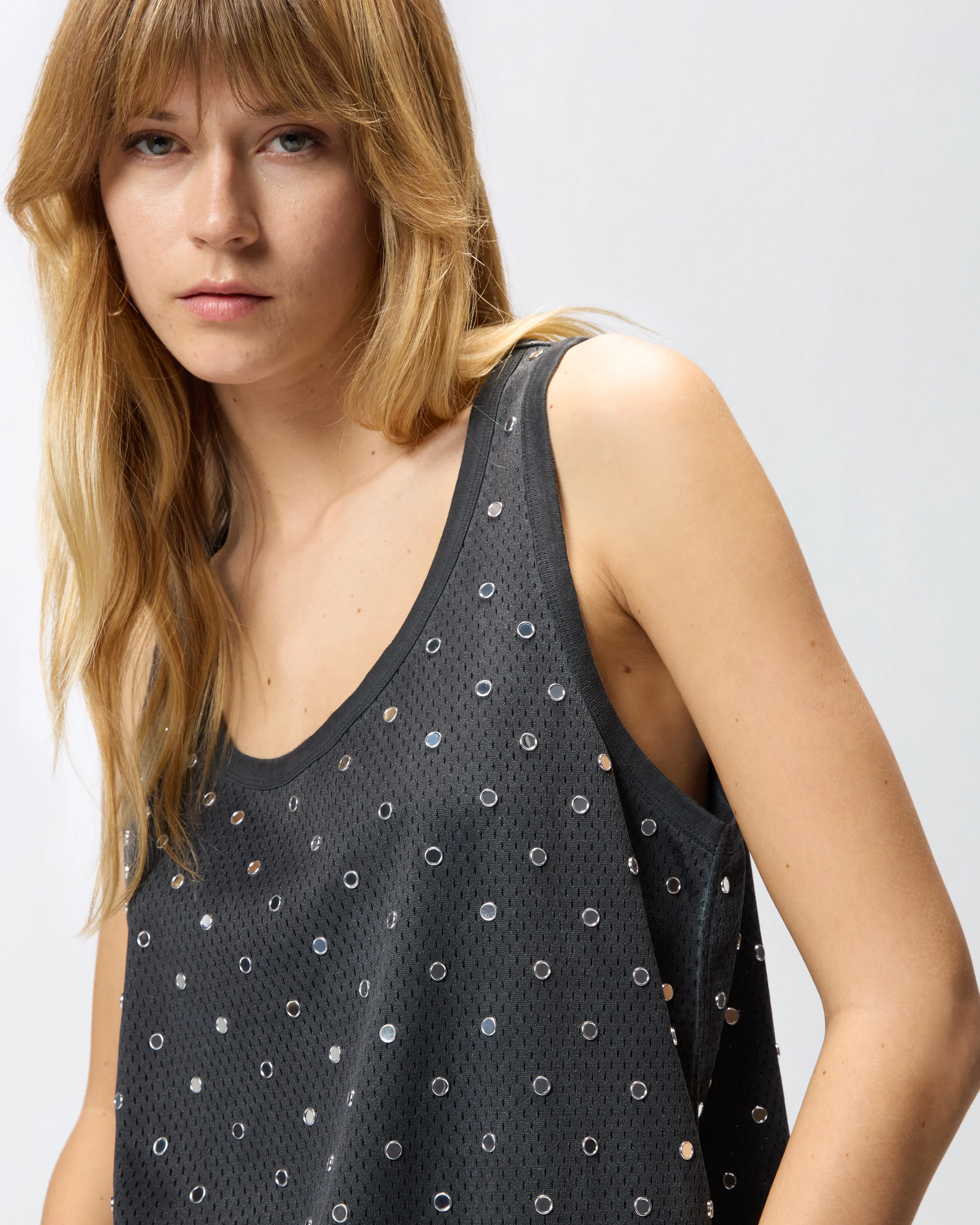 Mesh vest top with mirror detail - Image 4