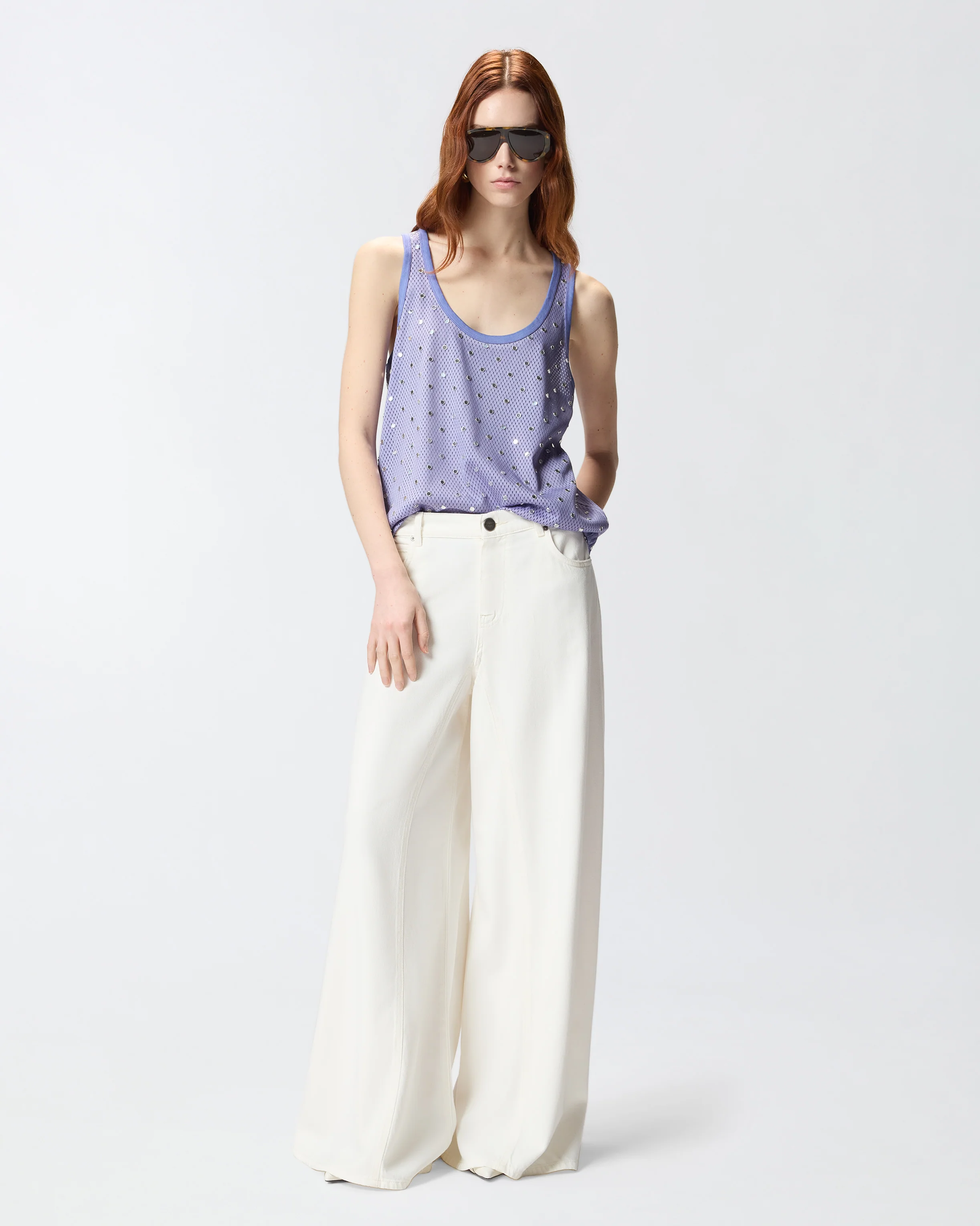 Mesh vest top with mirror detail - Image 2