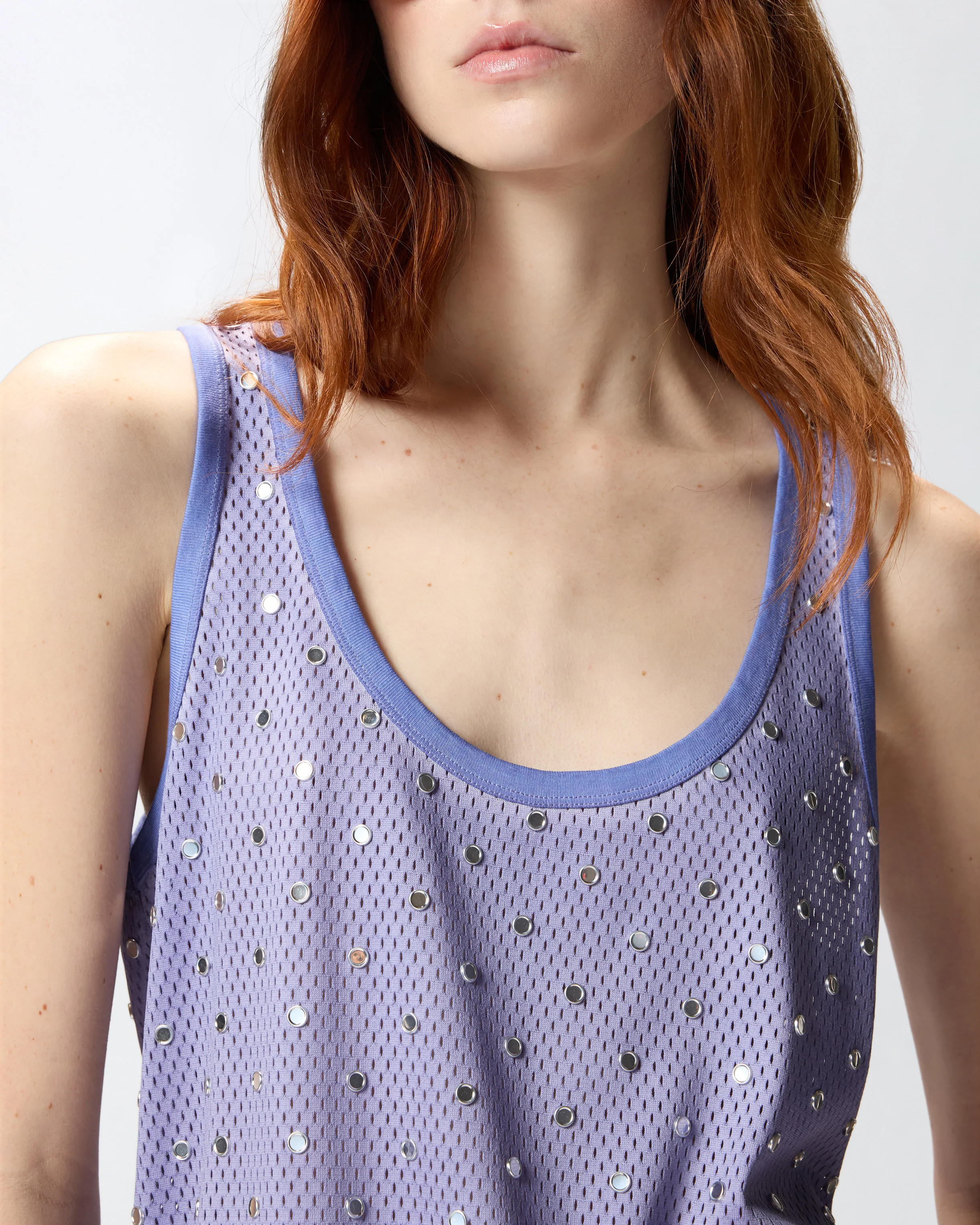 Mesh vest top with mirror detail - Image 4