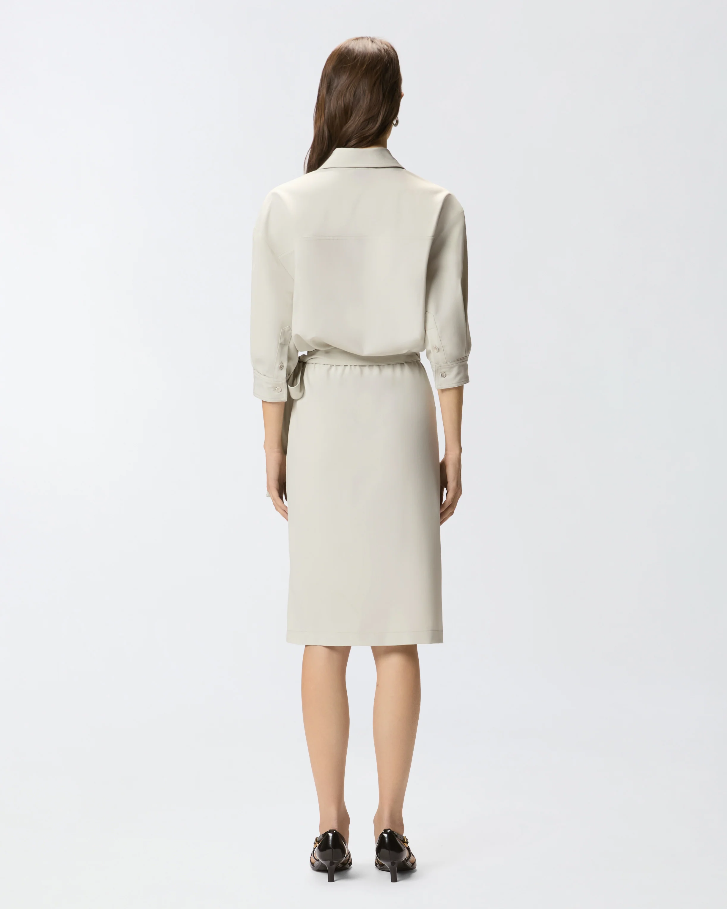 Midi dress with a shirt-style bodice - Image 3