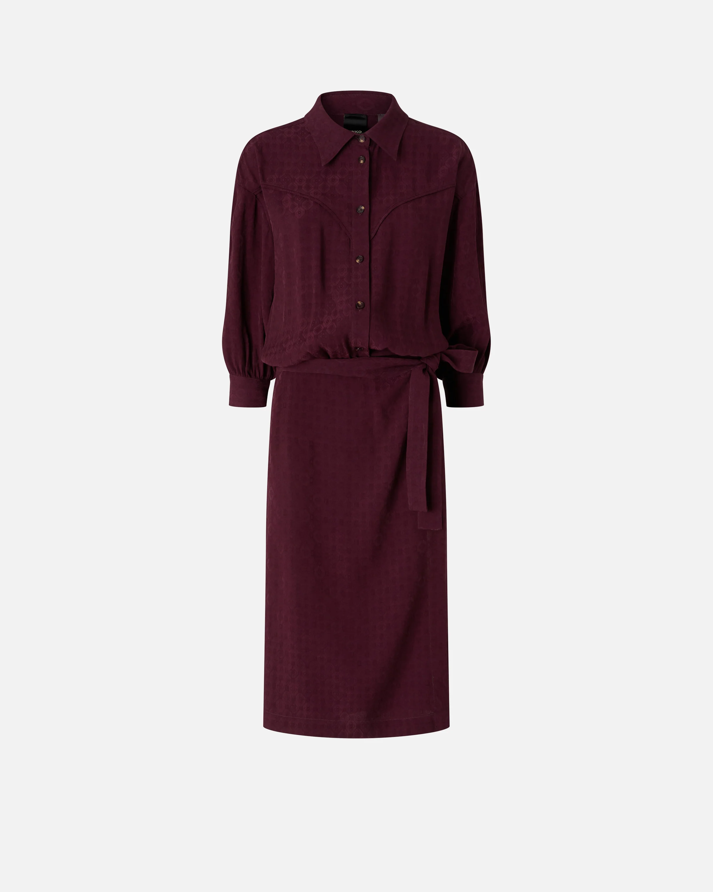 Midi dress with shirt-style top and belt - Image 5