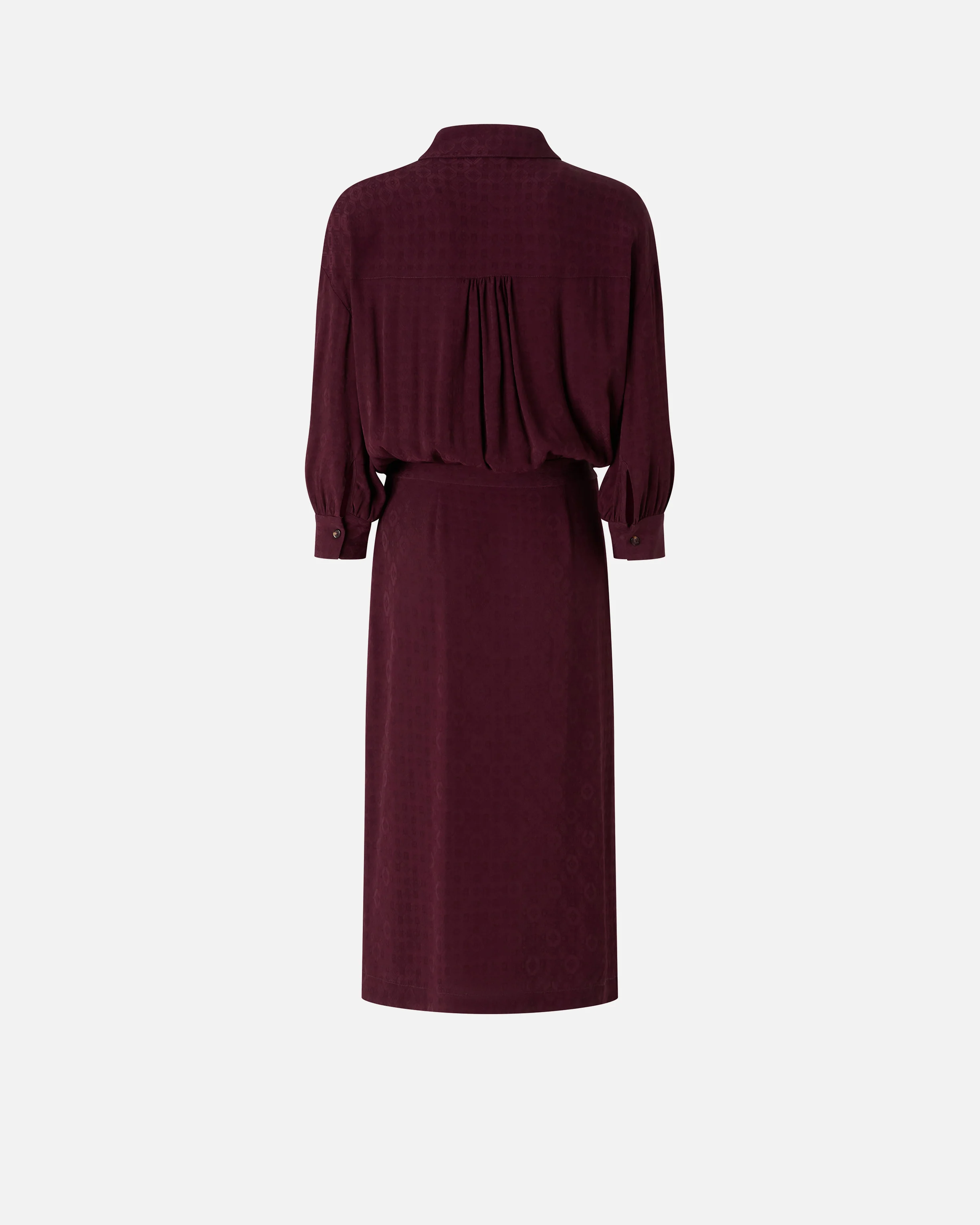 Midi dress with shirt-style top and belt - Image 6