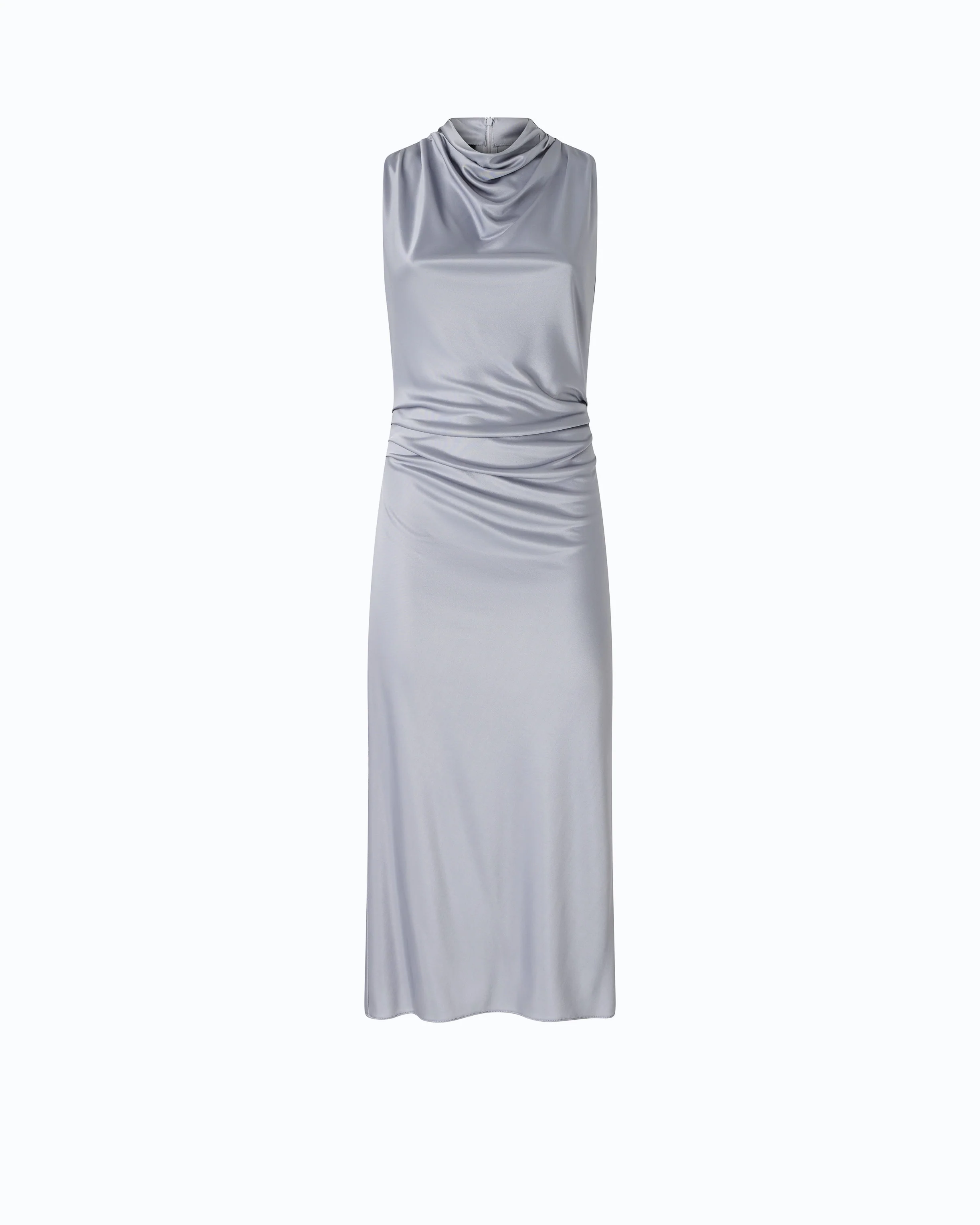 Midi sheath dress with draped neck - Image 5