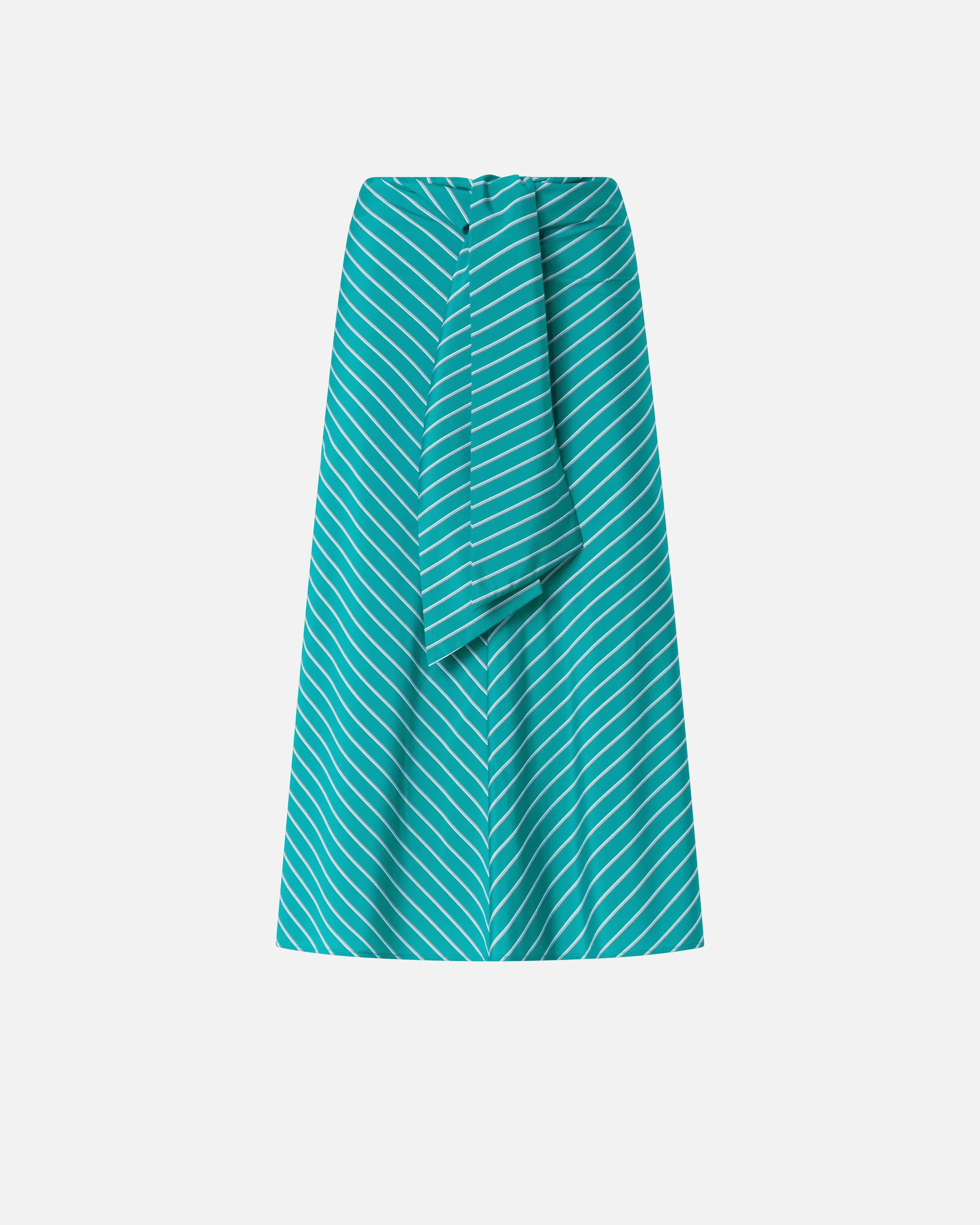 Midi skirt with striped pattern and sash - Image 5