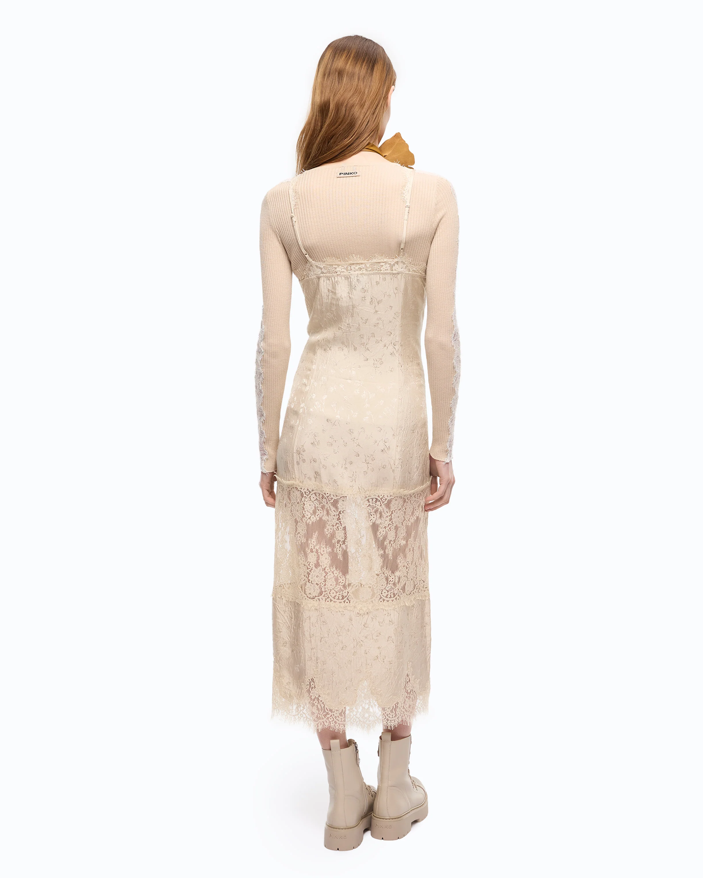 Midi slip dress with lace bands - Image 4