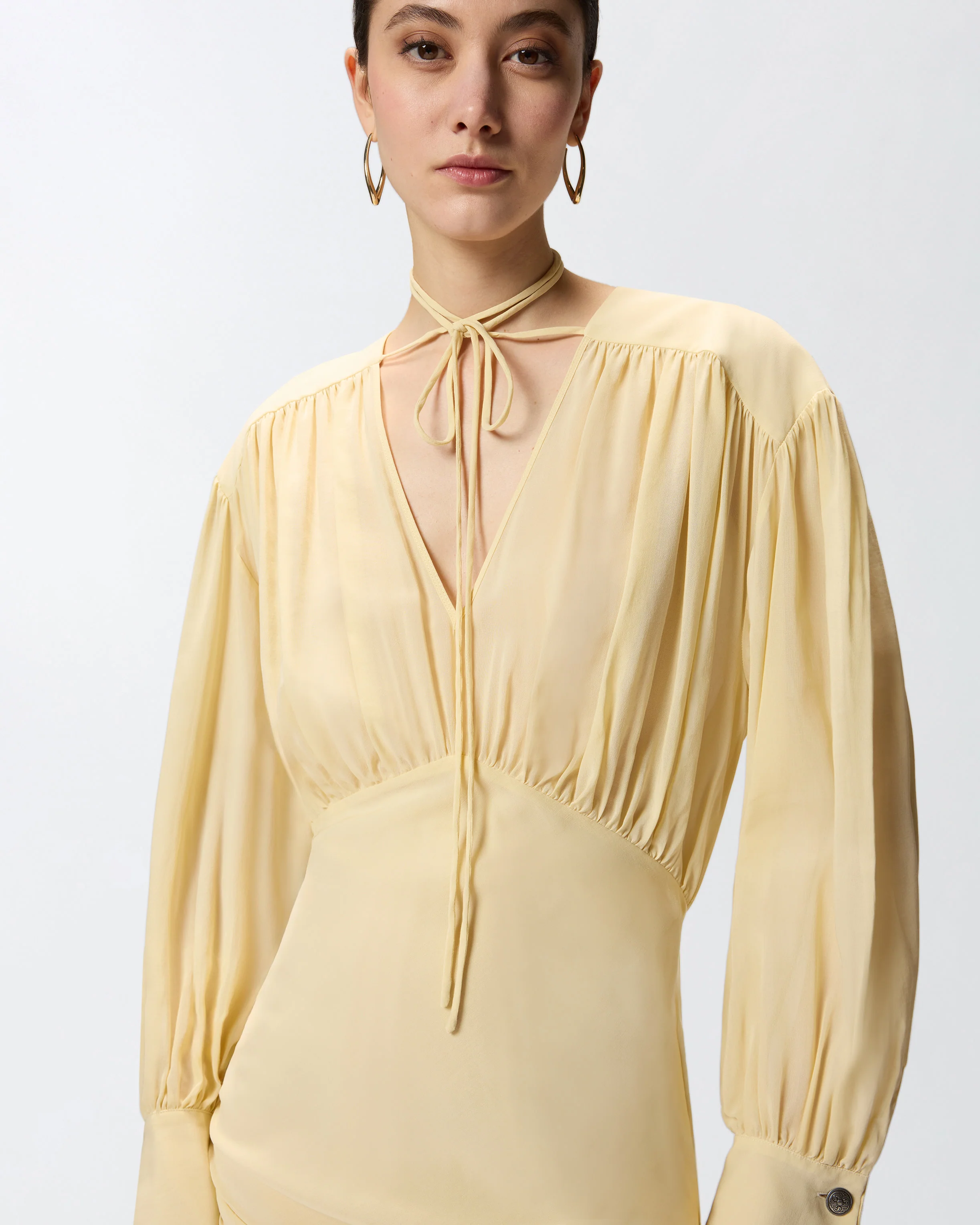 Mini dress with long sleeves and draping - Image 4