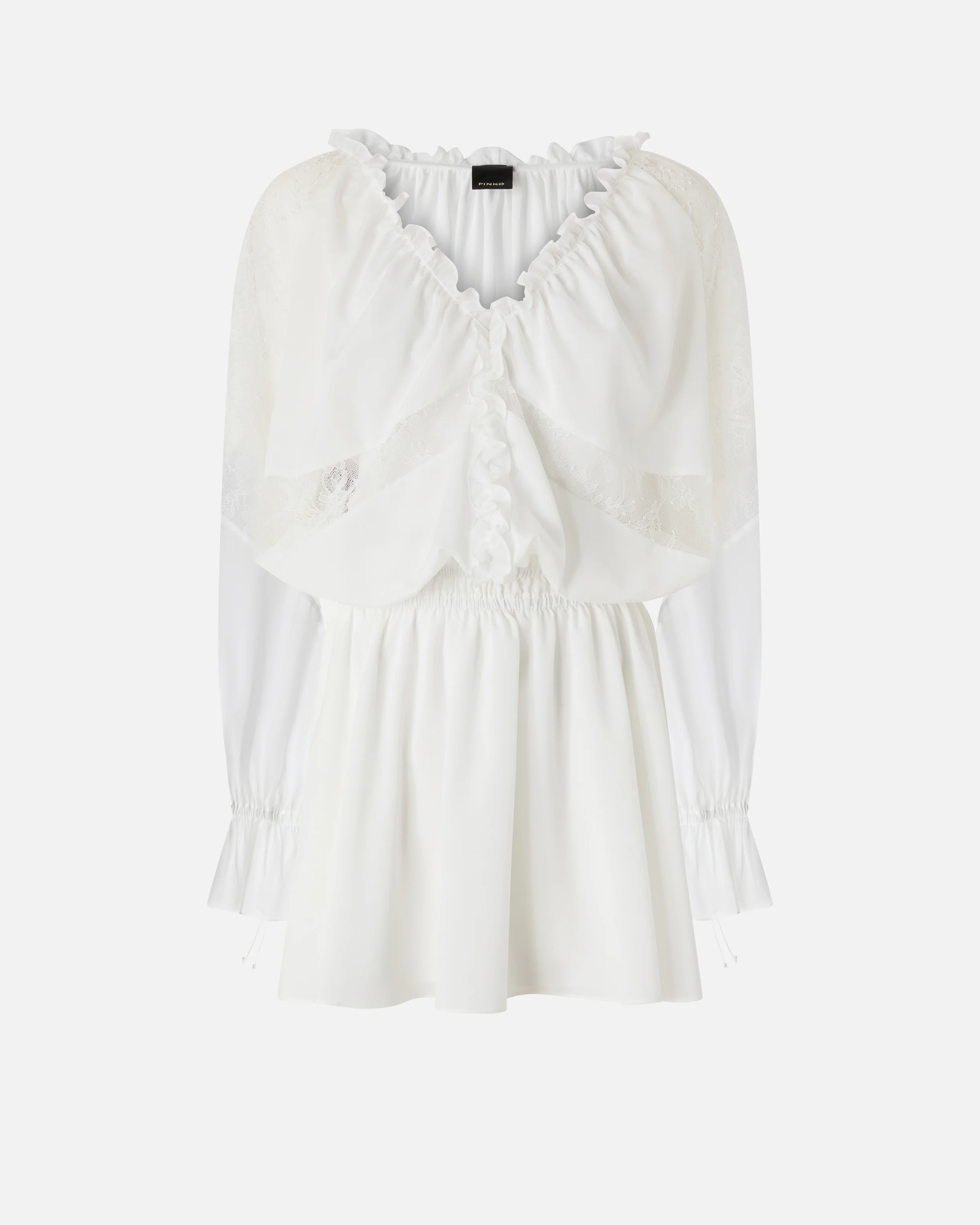 Mini dress with long sleeves and lace details - Image 5