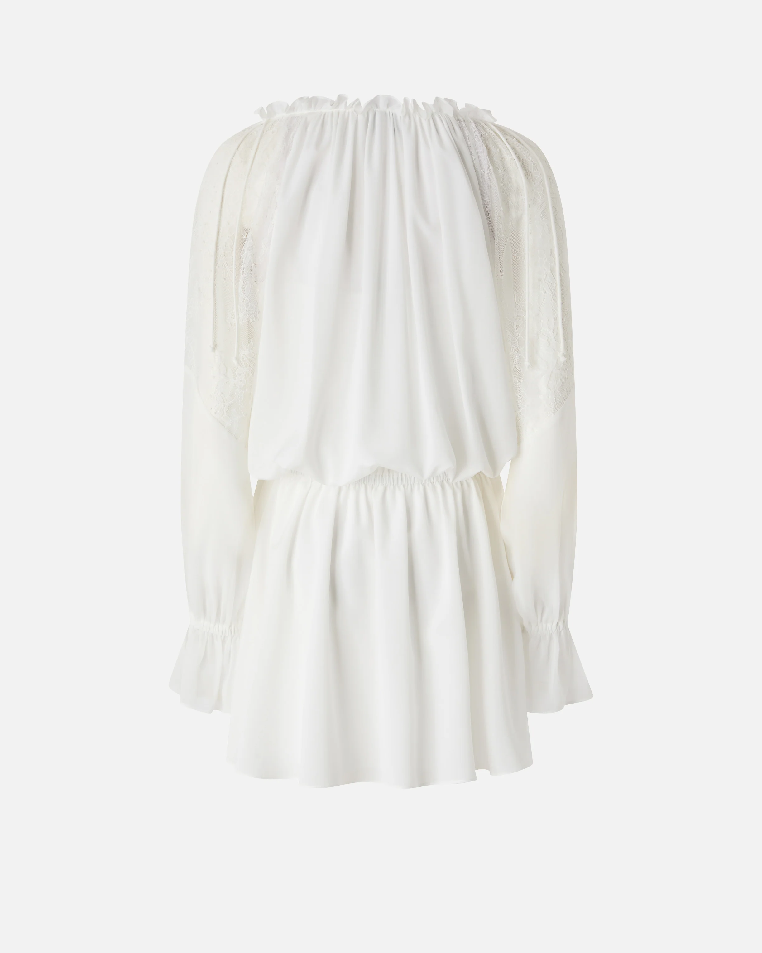 Mini dress with long sleeves and lace details - Image 6