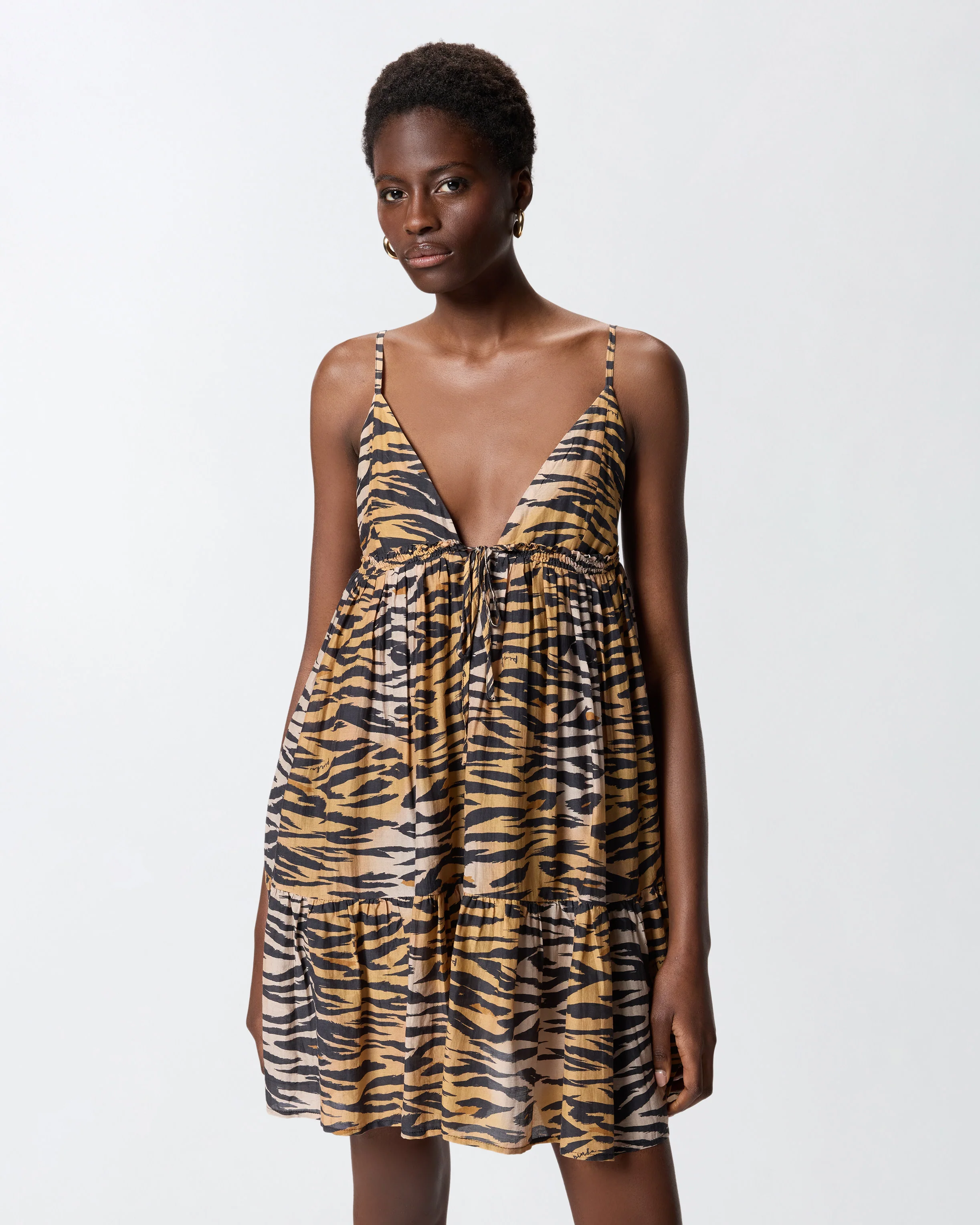 Mini dress with tiger print - Image 2