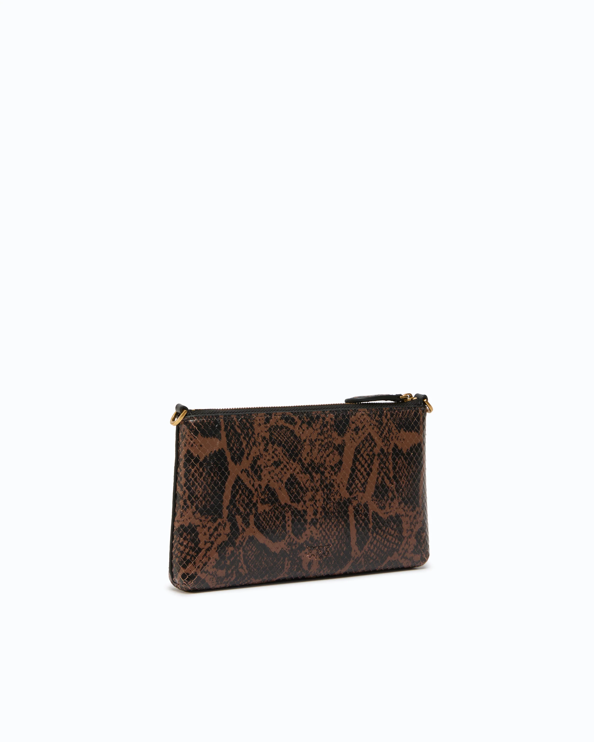 Mini Flat Horizontal crossbody clutch in python-print leather - Image 2