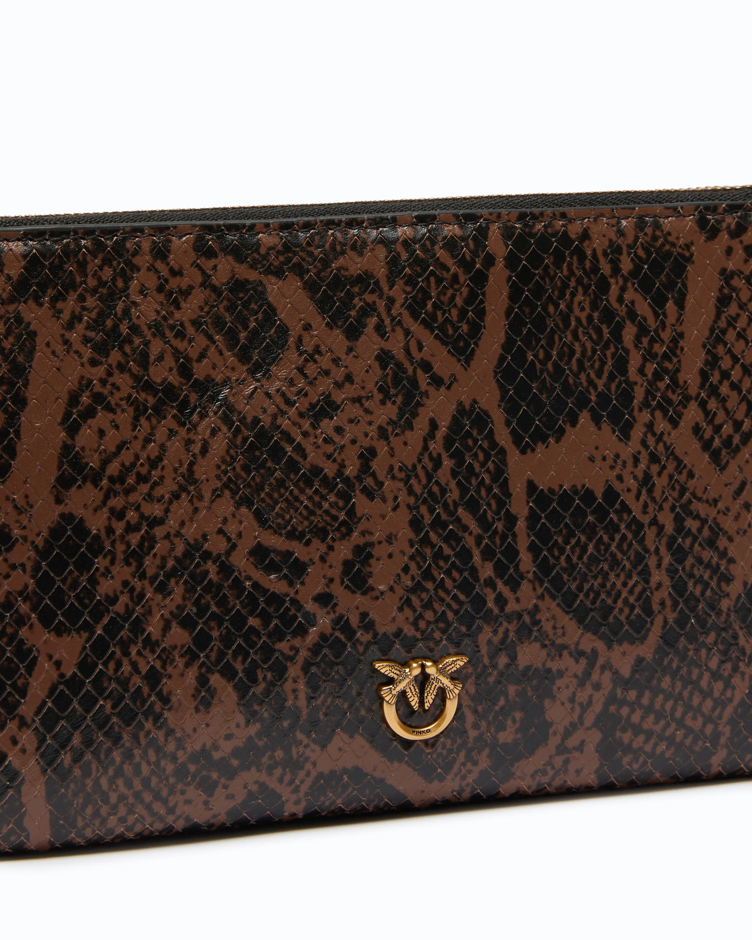 Mini Flat Horizontal crossbody clutch in python-print leather - Image 3