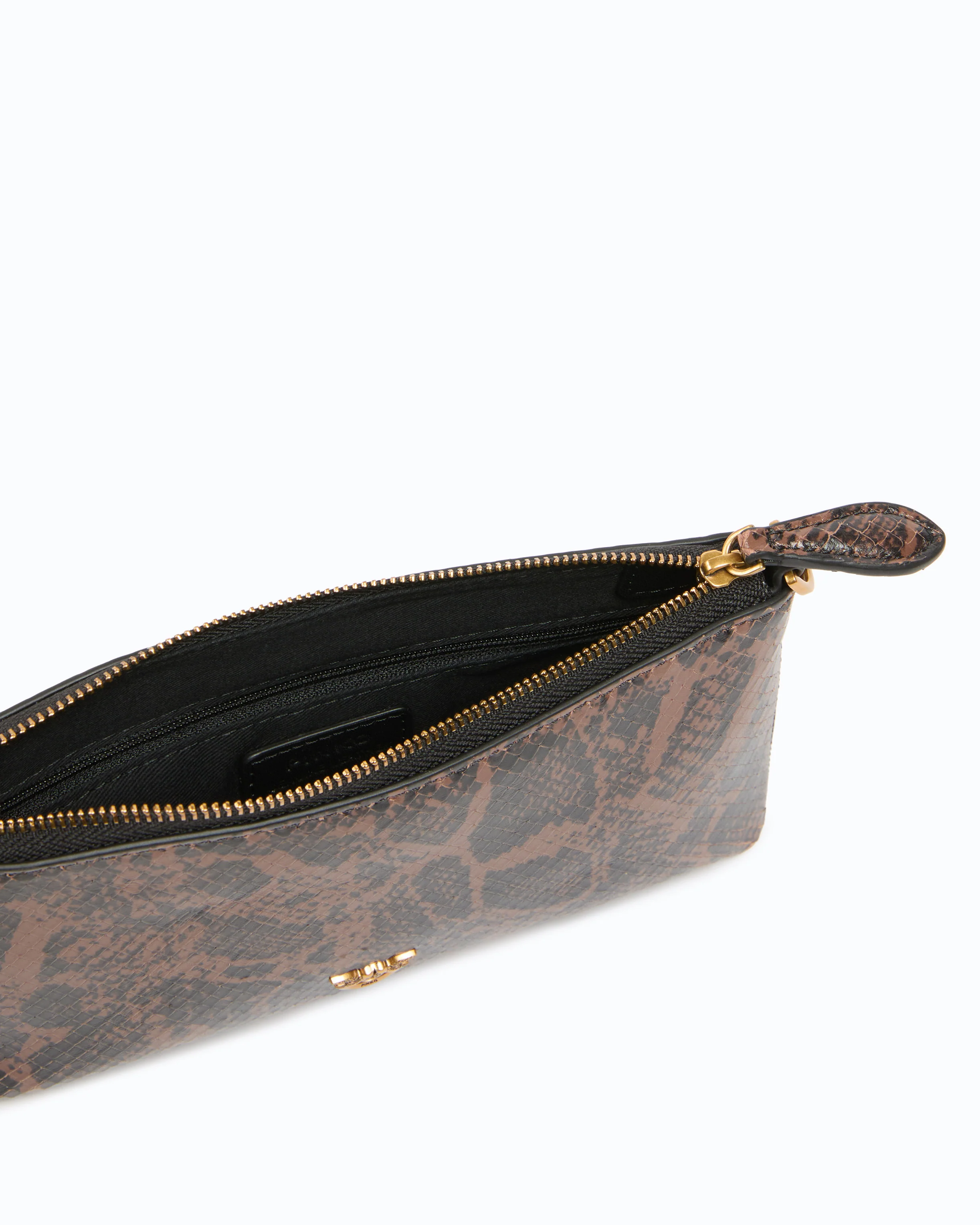 Mini Flat Horizontal crossbody clutch in python-print leather - Image 4