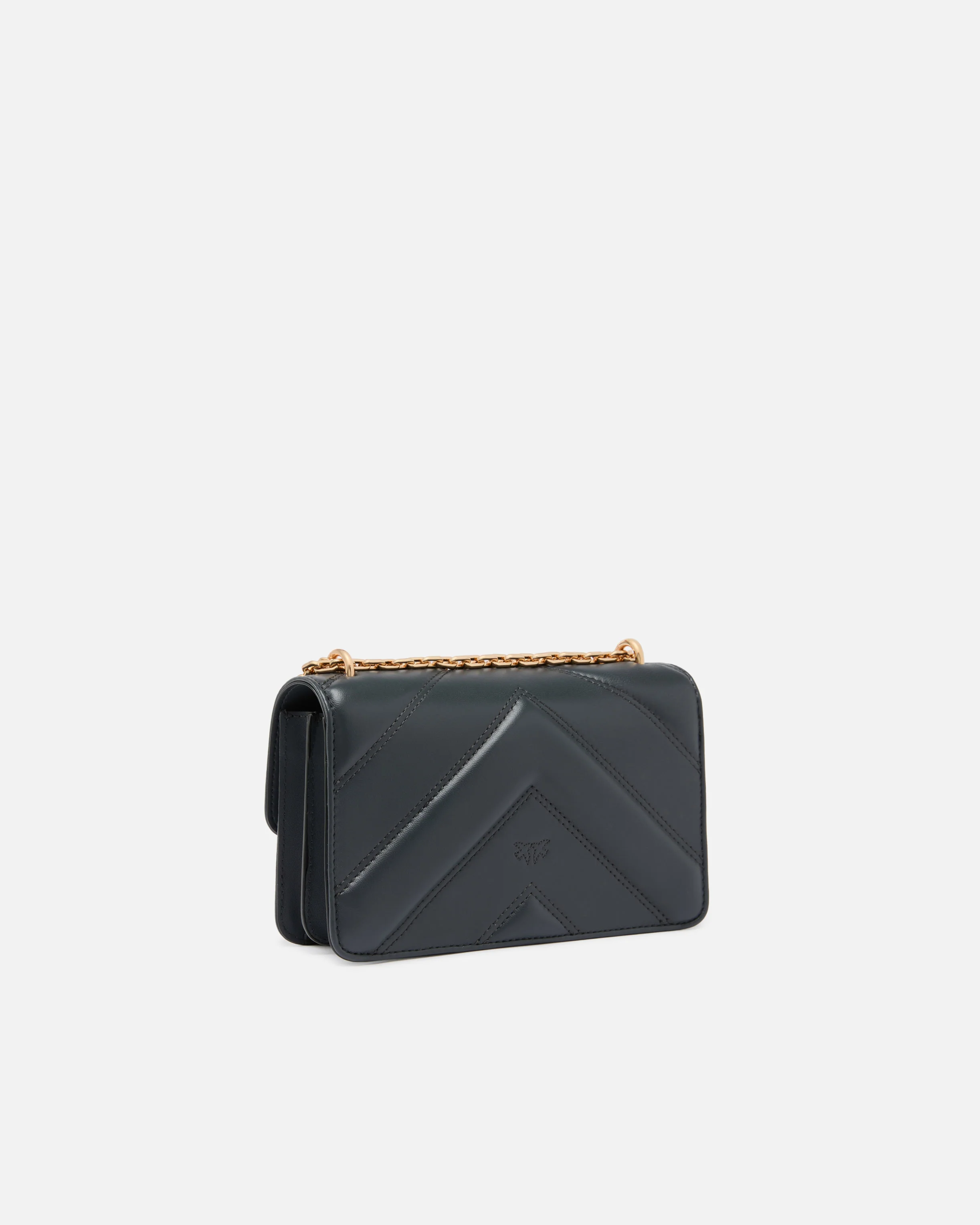 Mini Love Bag One shoulder bag in chevron leather and nappa with triple chain - Image 2