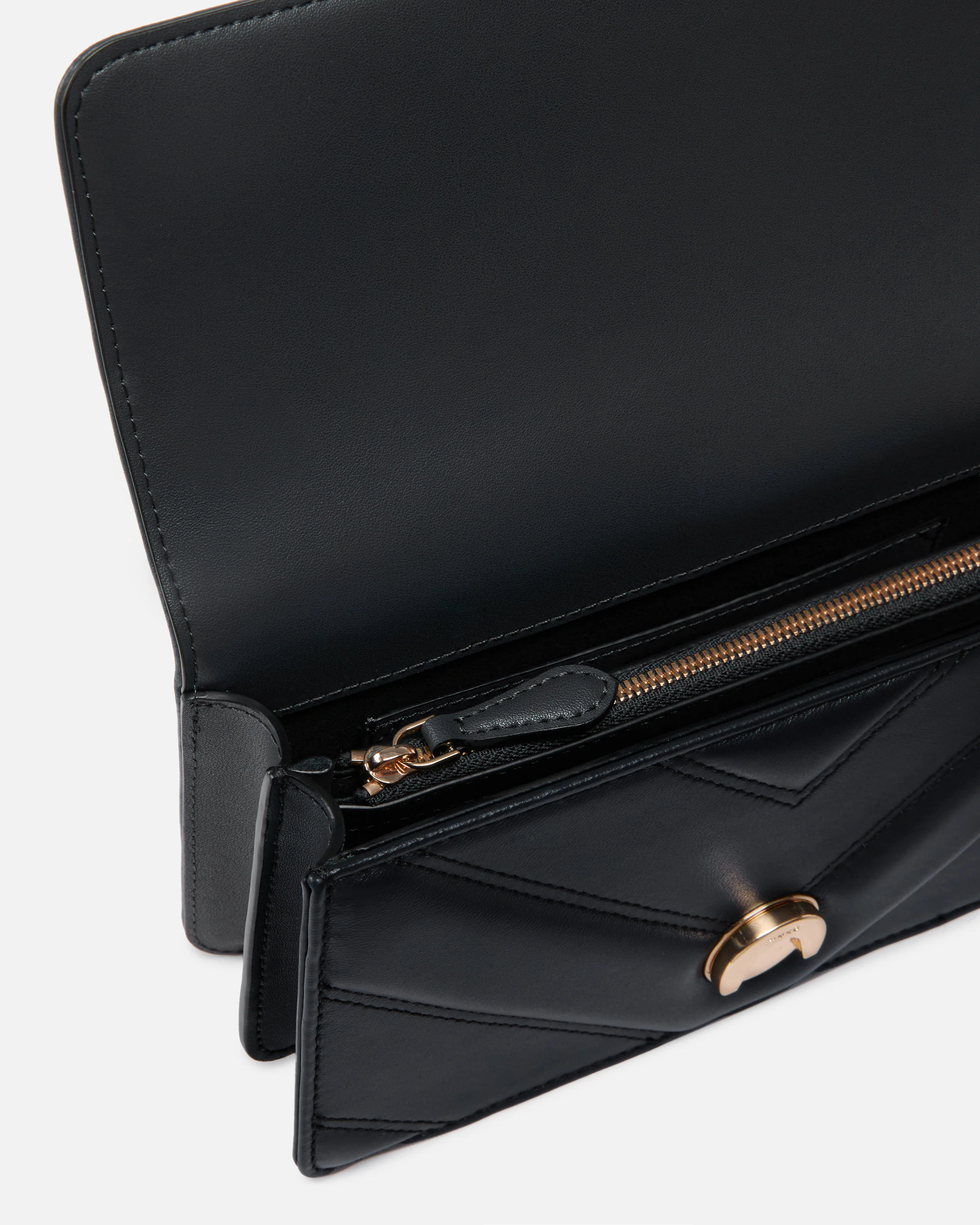 Mini Love Bag One shoulder bag in chevron leather and nappa with triple chain - Image 4