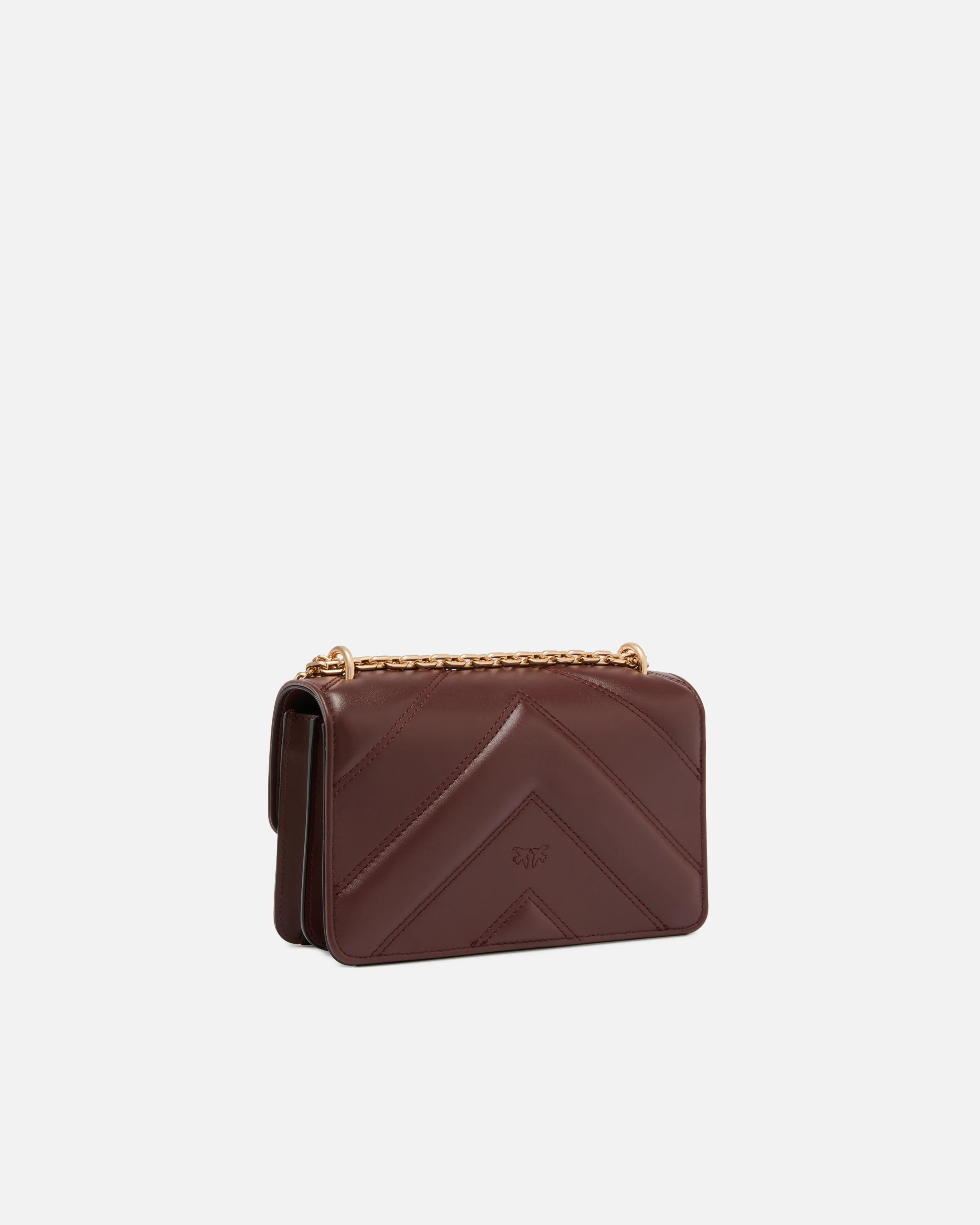 Mini Love Bag One shoulder bag in chevron leather and nappa with triple chain - Image 2