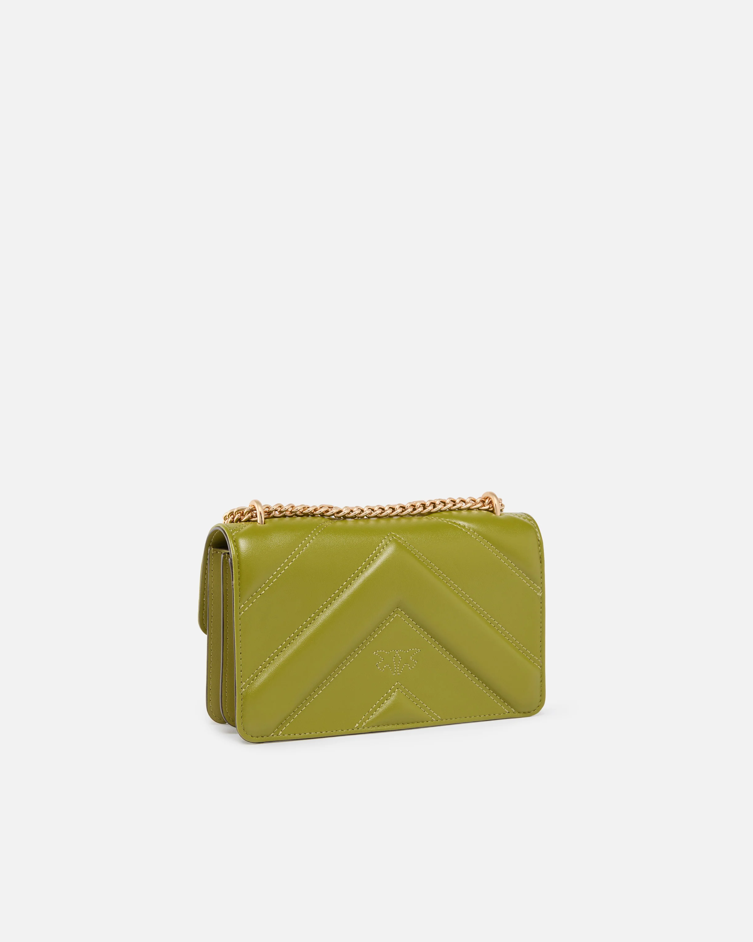 Mini Love Bag One shoulder bag in chevron leather and nappa with triple chain - Image 2
