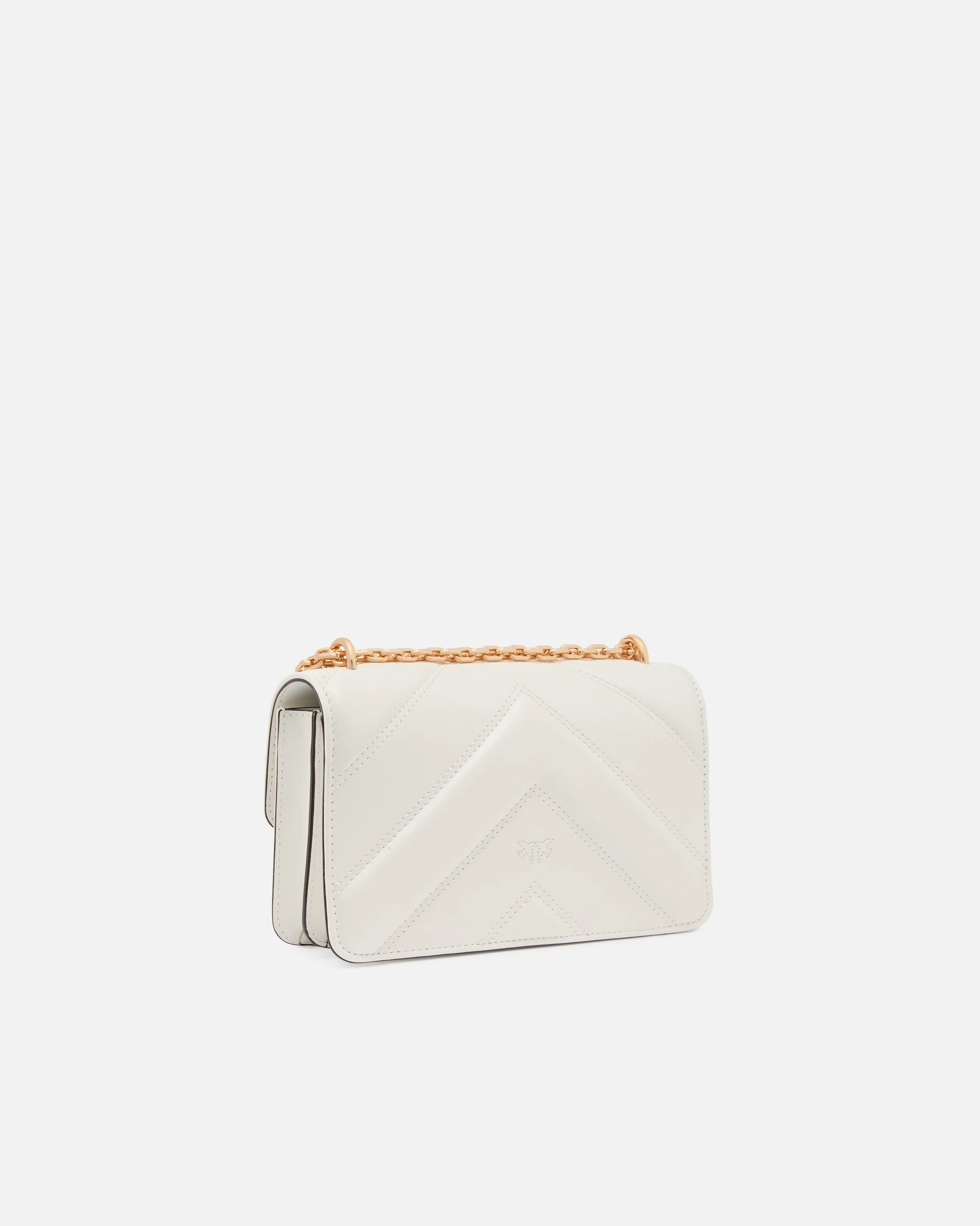 Mini Love Bag One shoulder bag in chevron leather and nappa with triple chain - Image 2