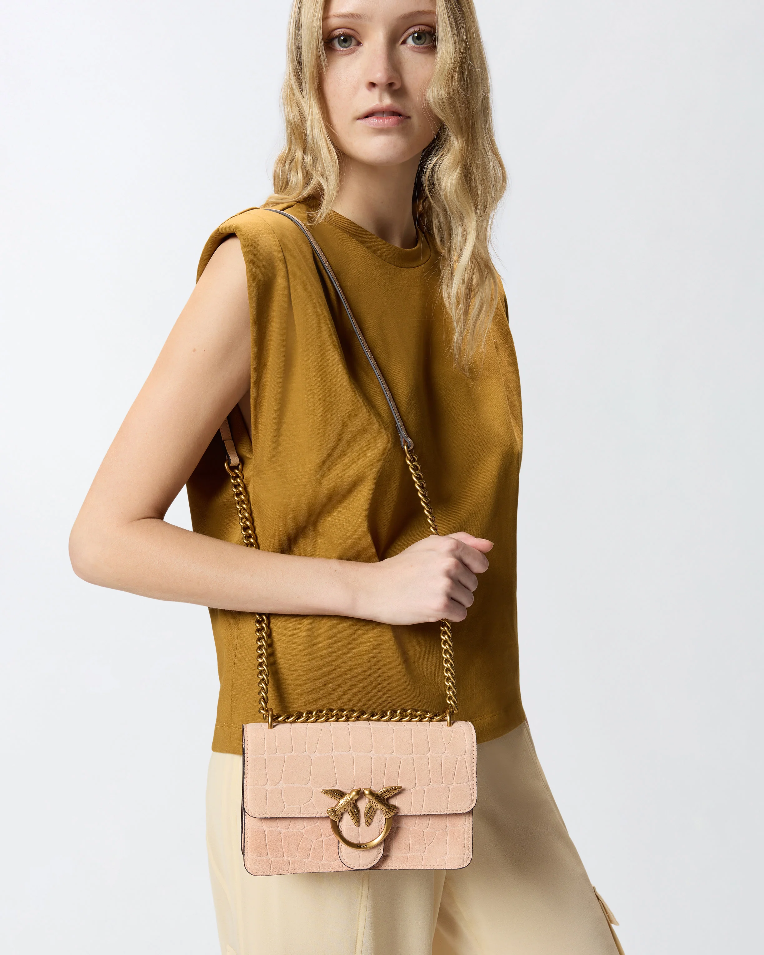 Mini Love Bag One small crossbody bag in crocodile-print leather - Image 6