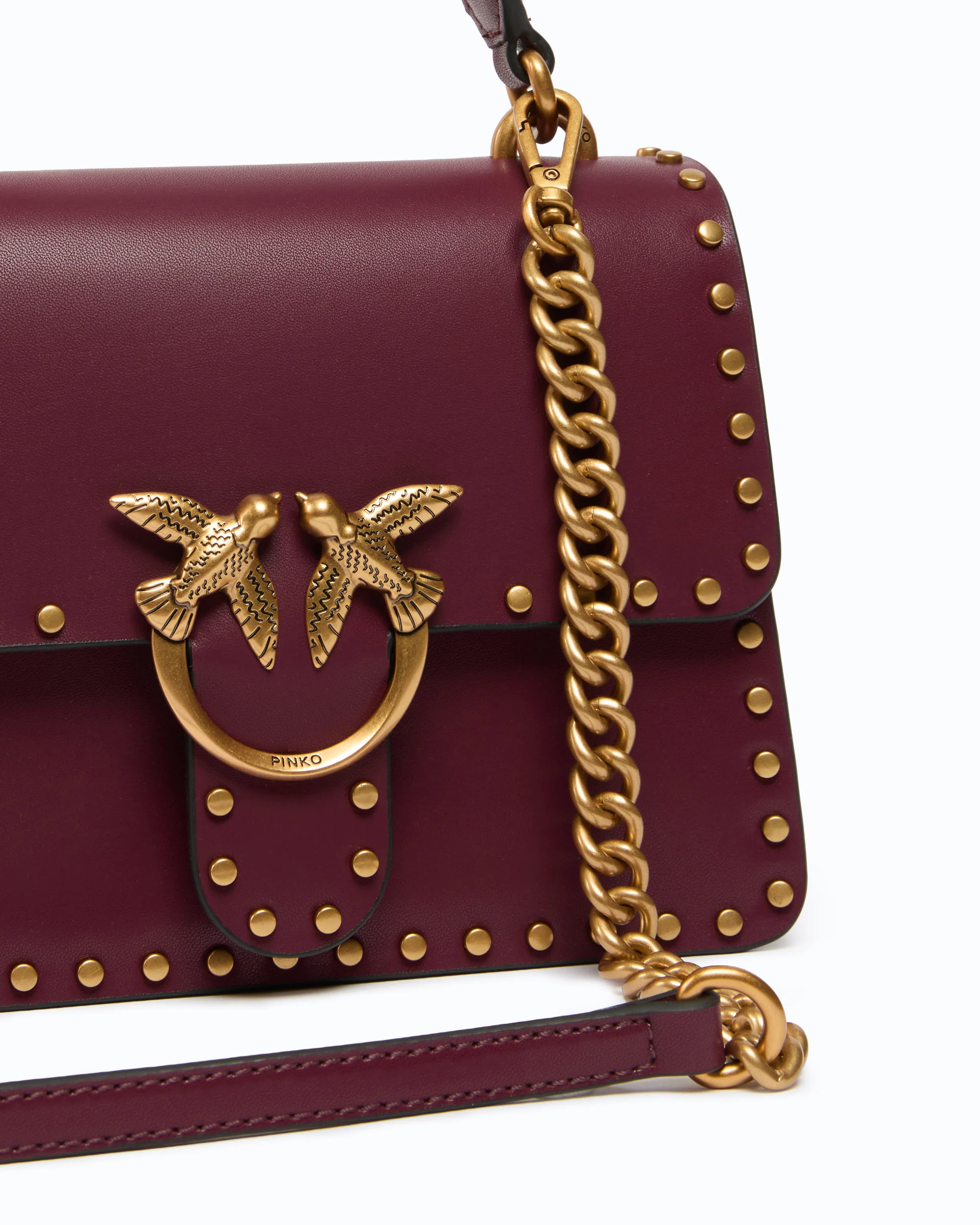Mini Love Bag One Top Handle Light handbag in leather with mini studs - Image 3