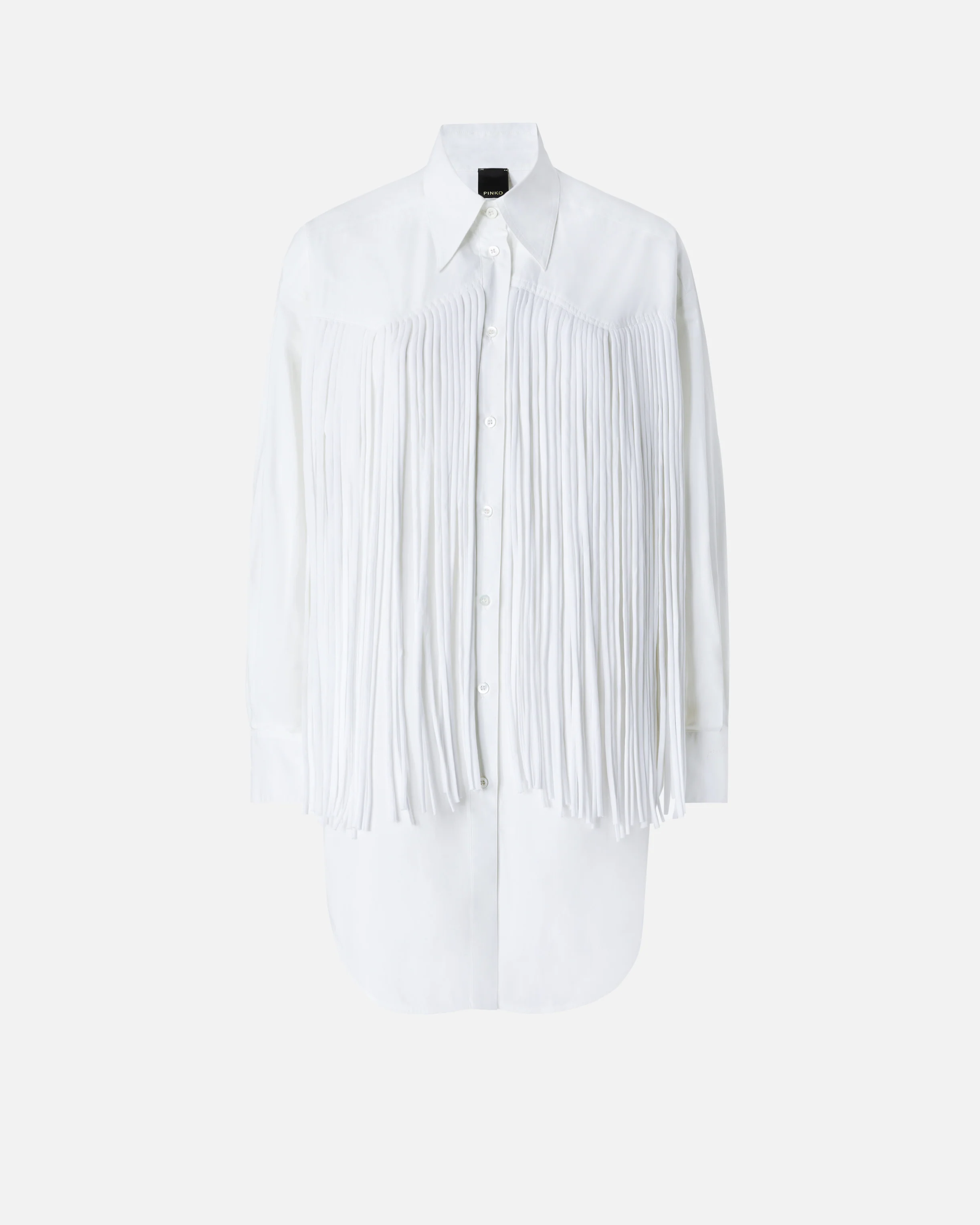 Mini shirt dress with fringing - Image 5