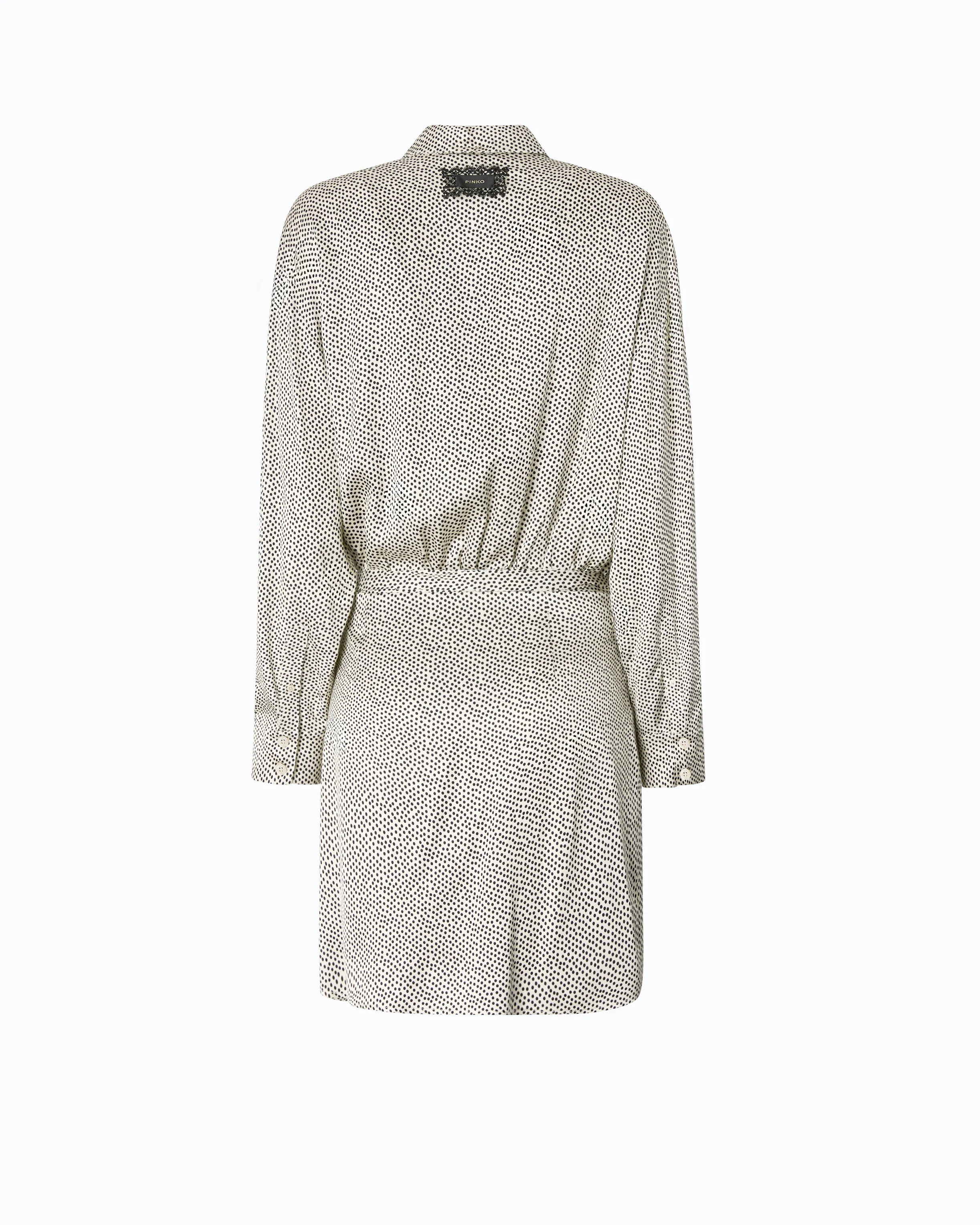 Mini shirt dress with polka-dot print and lace - Image 6